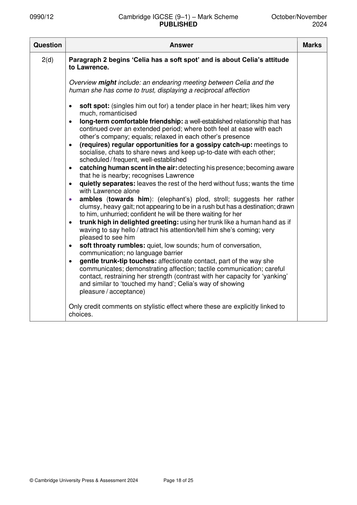 Mark scheme, page 18 of 25