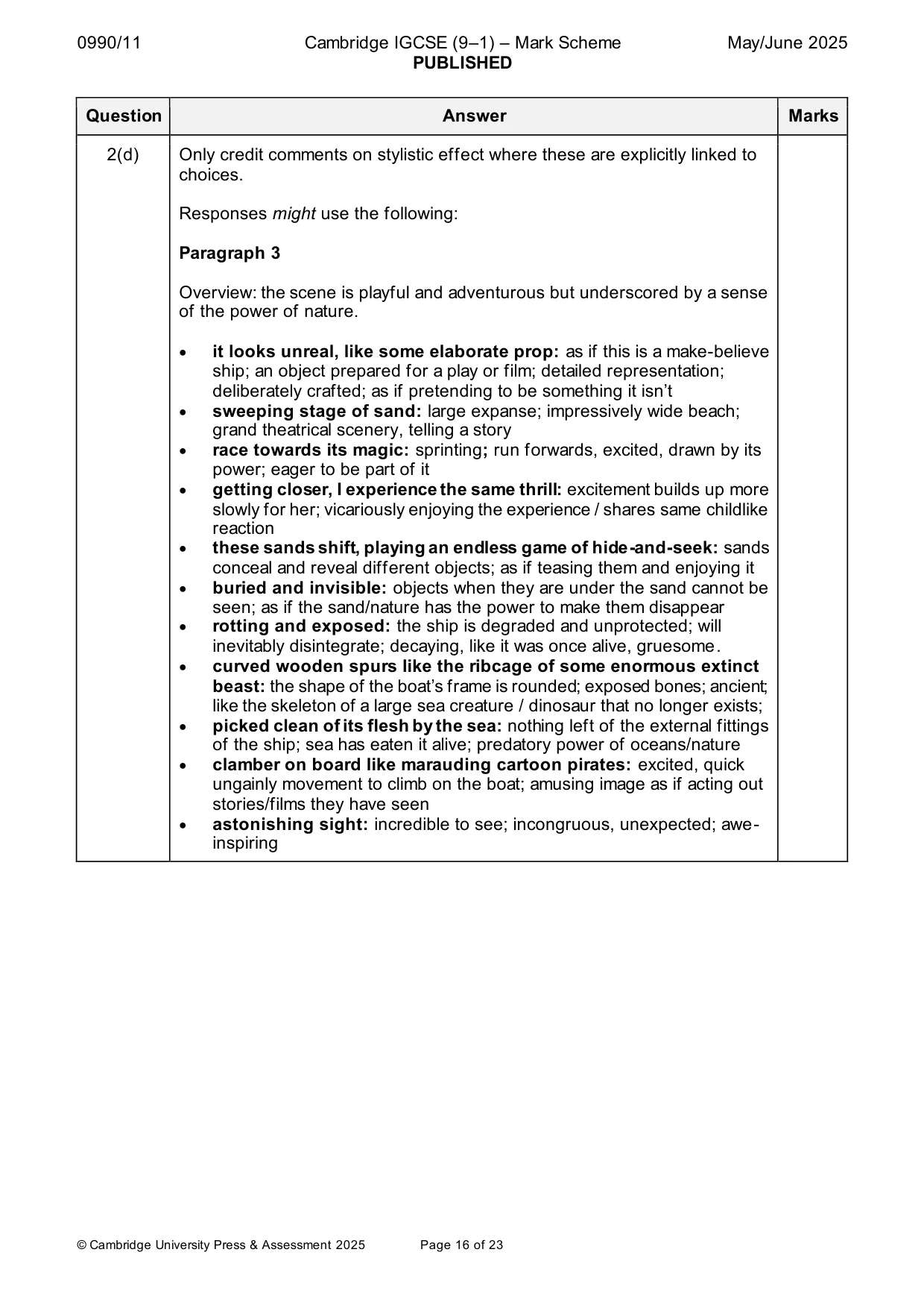 Mark scheme, page 16 of 23