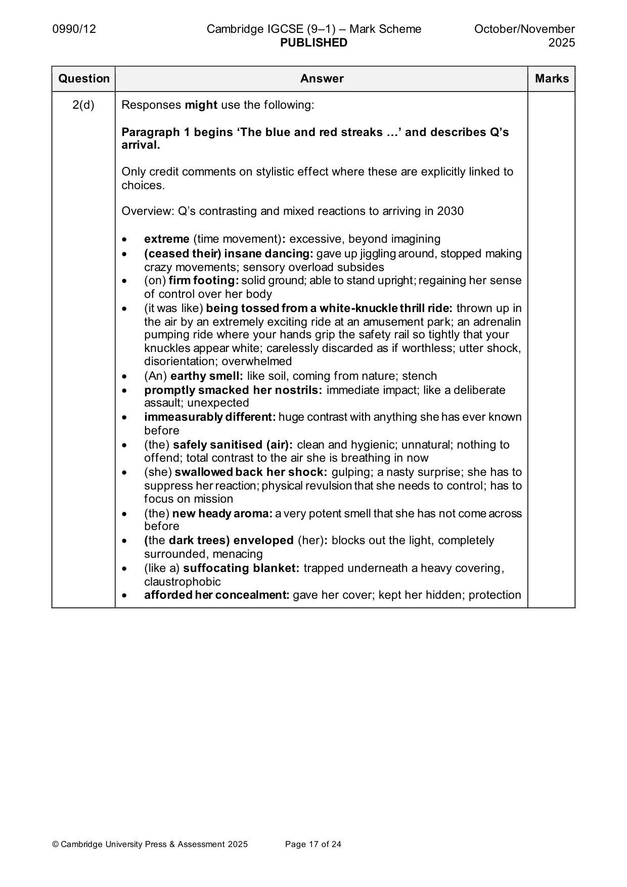 Mark scheme, page 17 of 24