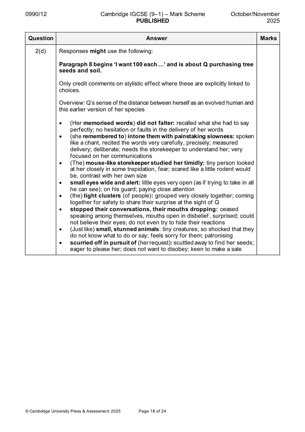 Mark scheme, page 18 of 24