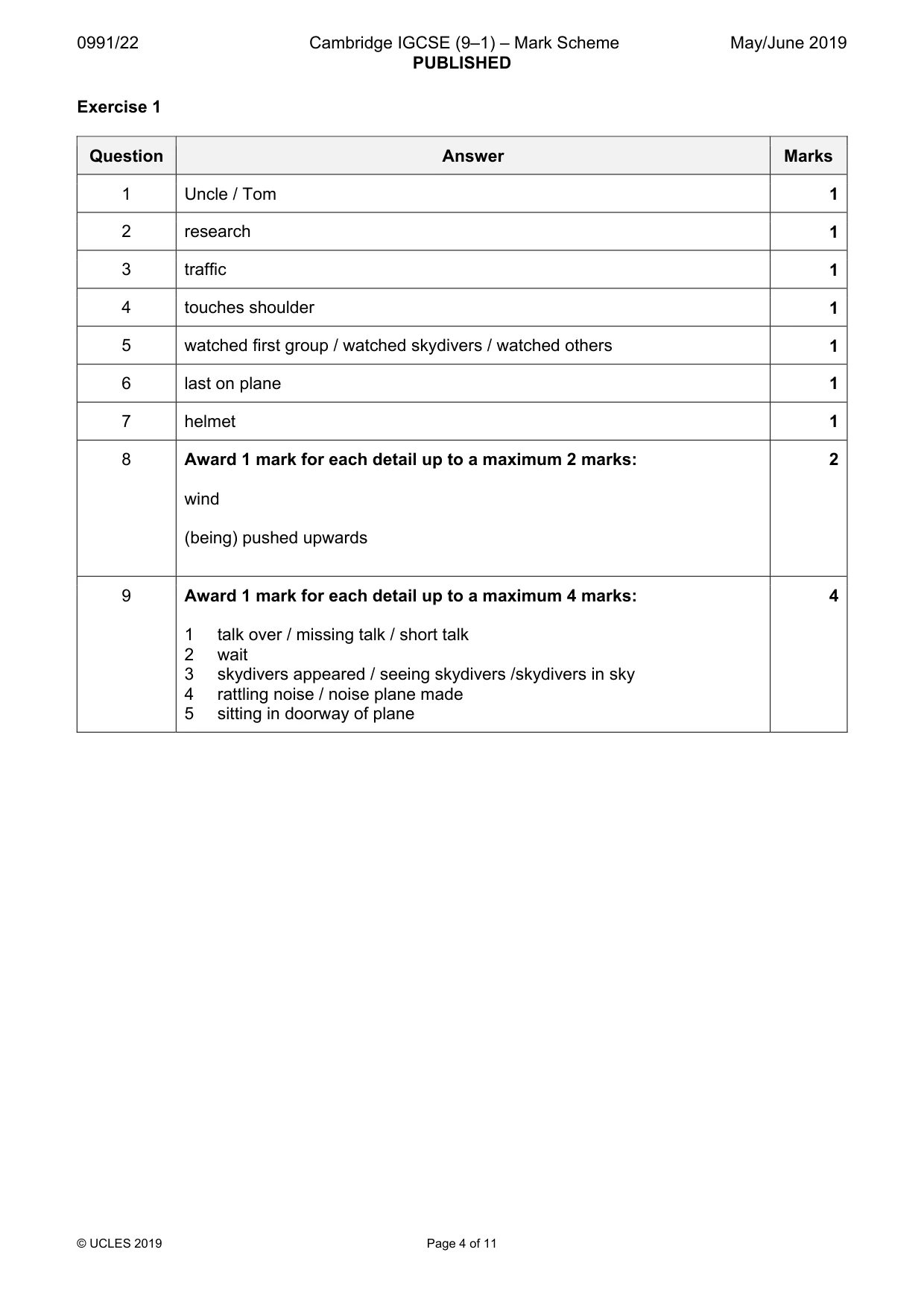 Mark scheme, page 4 of 11