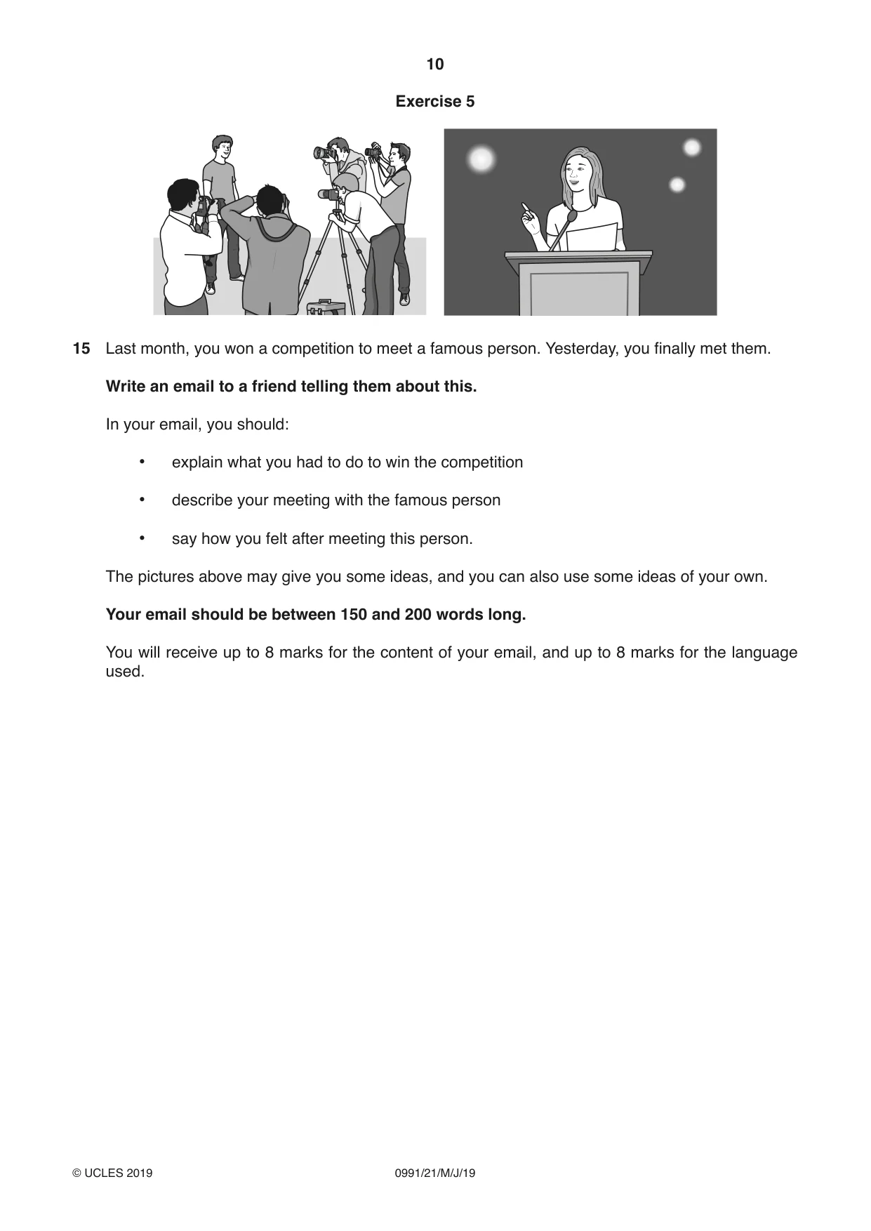 Cambridge IGCSE English - Second Language (9-1) 0991 2019 May/June Paper 2 · Variant 1 question paper, page 10 of 16