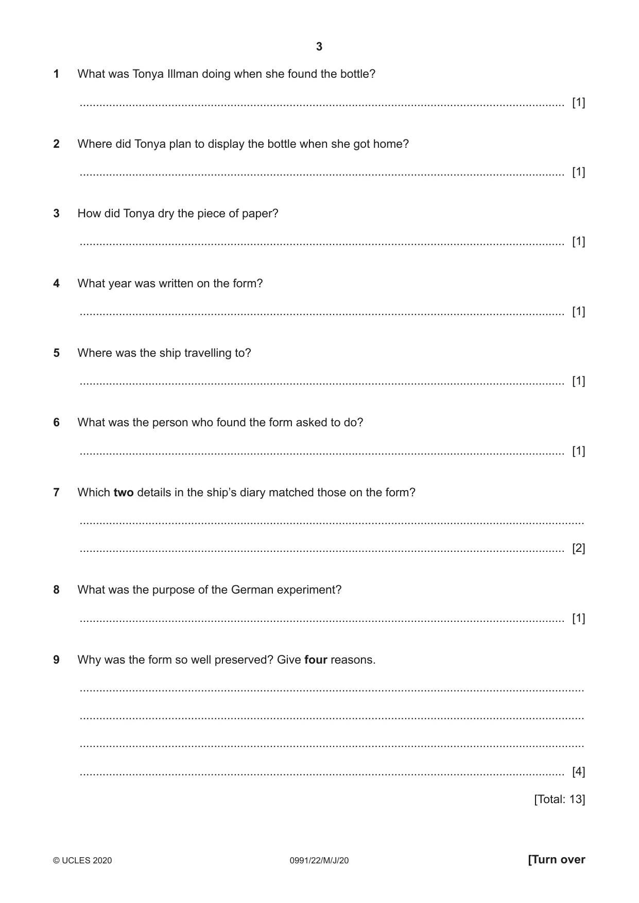 Cambridge IGCSE English - Second Language (9-1) 0991 2020 May/June Paper 2 · Variant 2 question paper, page 3 of 16