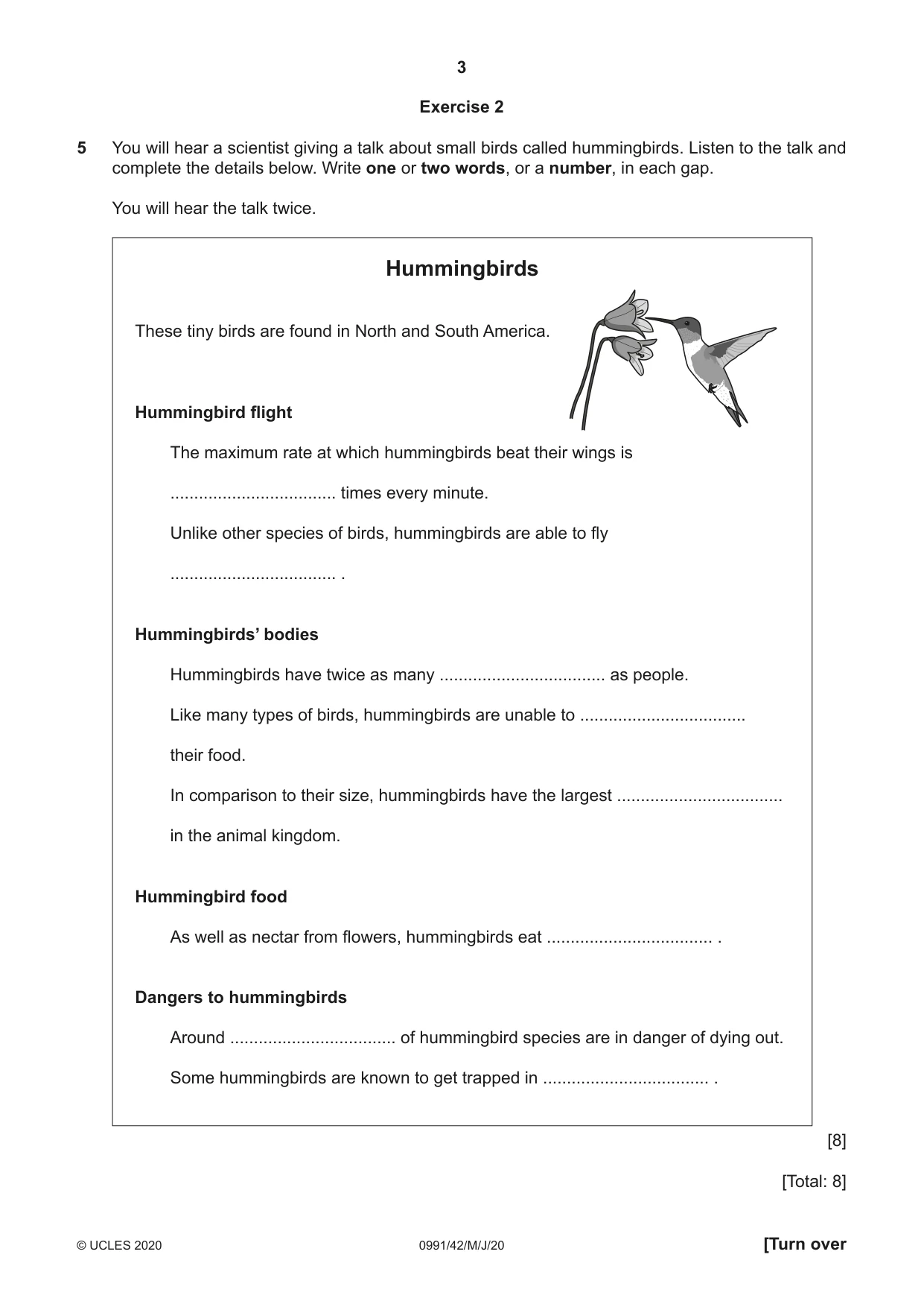 Cambridge IGCSE English - Second Language (9-1) 0991 2020 May/June Paper 4 · Variant 2 question paper, page 3 of 12