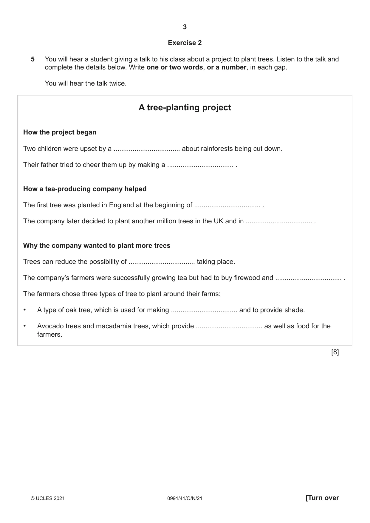 Cambridge IGCSE English - Second Language (9-1) 0991 2021 Oct/Nov Paper 4 · Variant 1 question paper, page 3 of 12