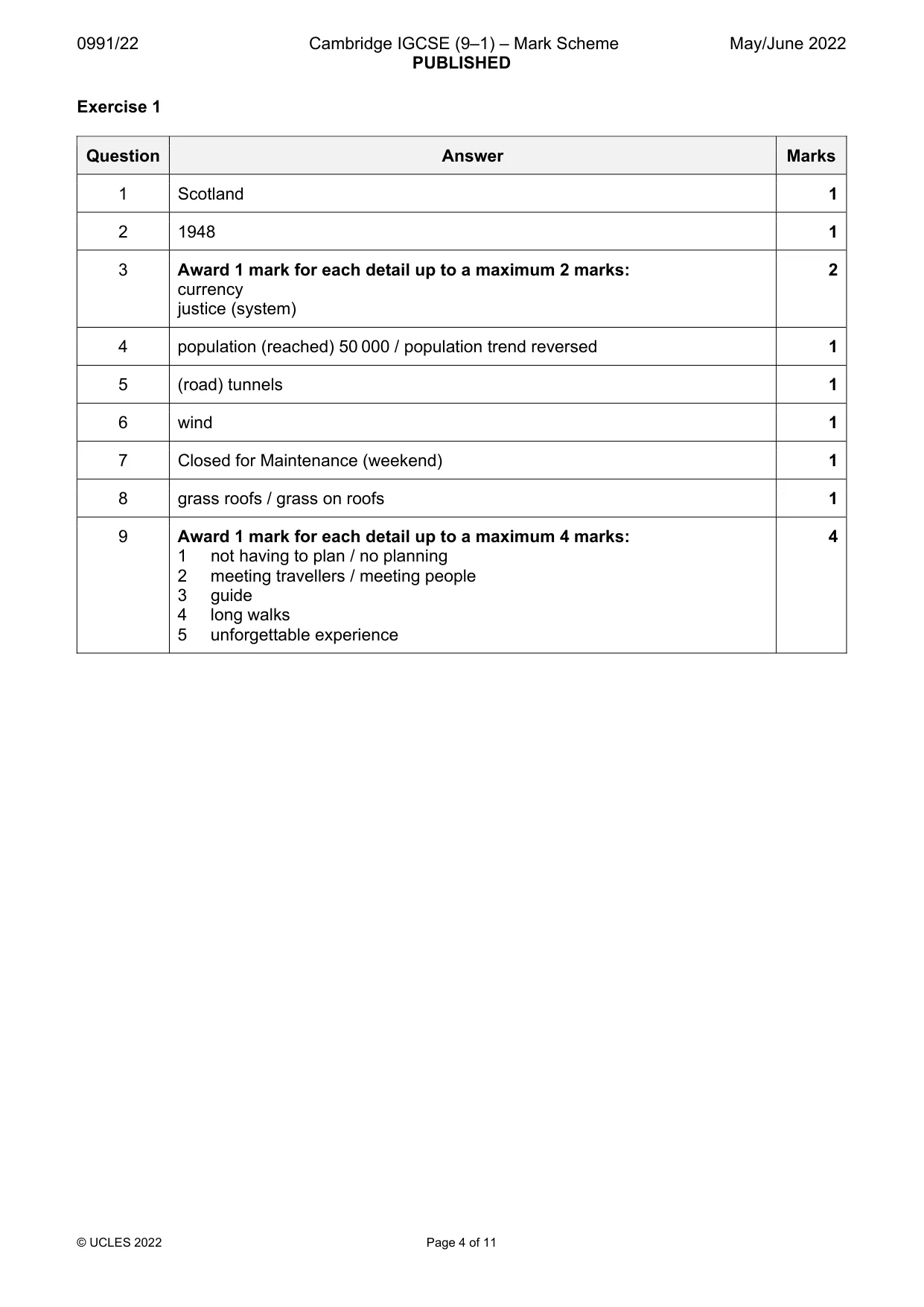 Mark scheme, page 4 of 11