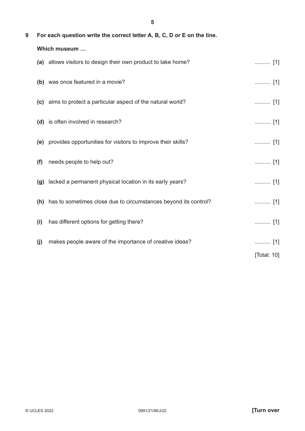 Cambridge IGCSE English - Second Language (9-1) 0991 2022 May/June Paper 2 · Variant 1 question paper, page 5 of 16