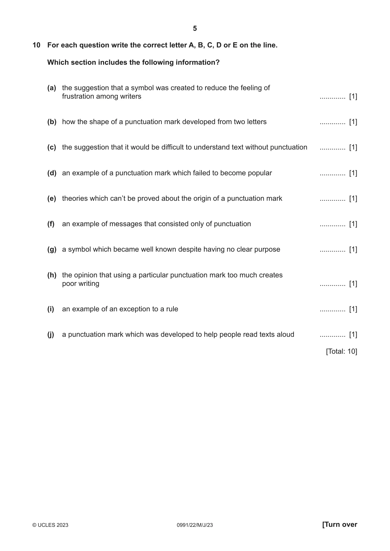 Cambridge IGCSE English - Second Language (9-1) 0991 2023 May/June Paper 2 · Variant 2 question paper, page 5 of 16