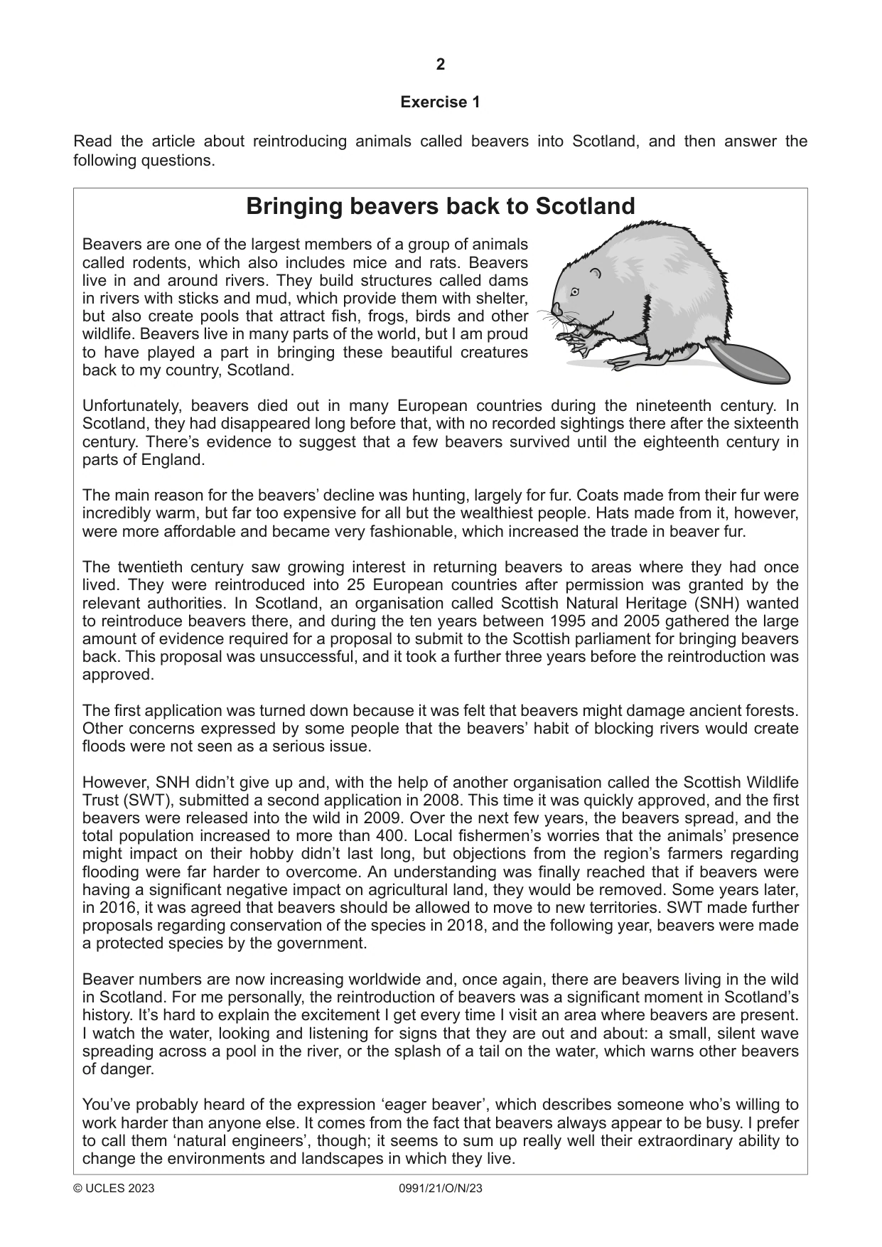 Cambridge IGCSE English - Second Language (9-1) 0991 2023 Oct/Nov Paper 2 · Variant 1 question paper, page 2 of 16