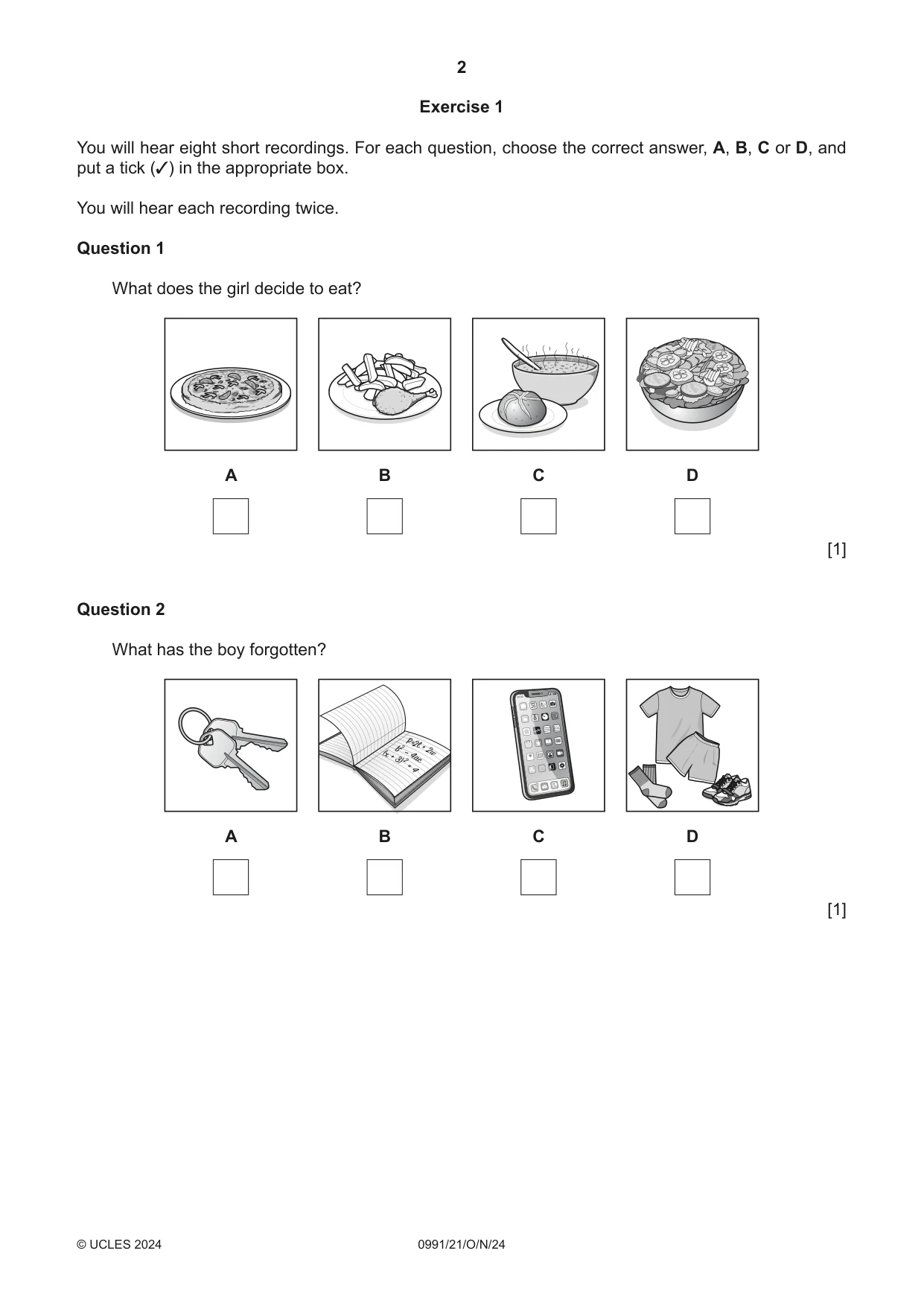 Cambridge IGCSE English - Second Language (9-1) 0991 2024 Oct/Nov Paper 2 · Variant 1 question paper, page 2 of 16