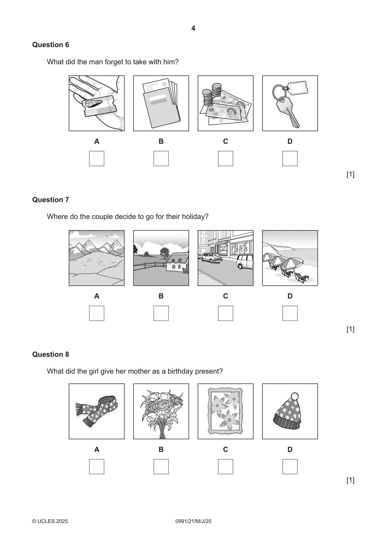 Cambridge IGCSE English - Second Language (9-1) 0991 2025 May/June Paper 2 · Variant 1 question paper, page 4 of 16