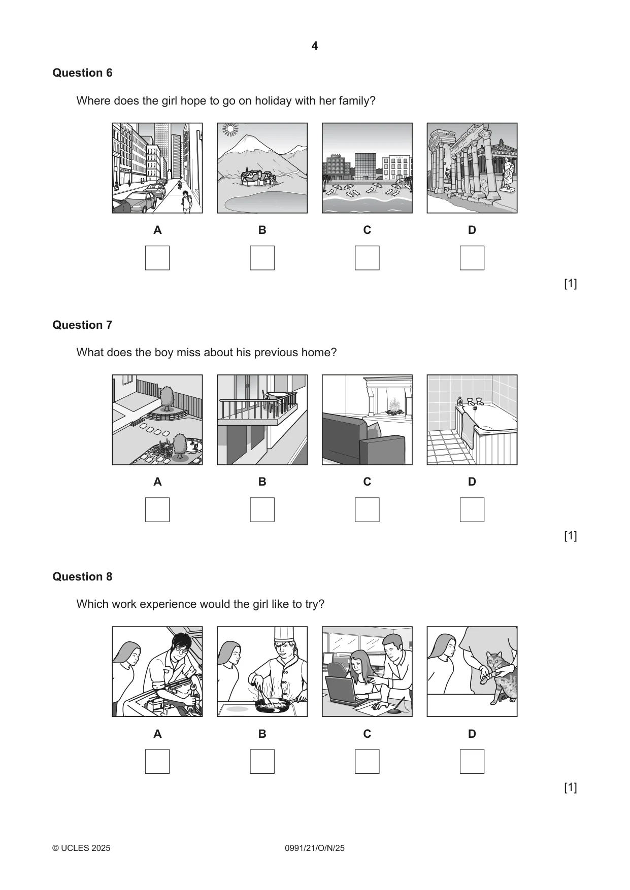 Cambridge IGCSE English - Second Language (9-1) 0991 2025 Oct/Nov Paper 2 · Variant 1 question paper, page 4 of 16