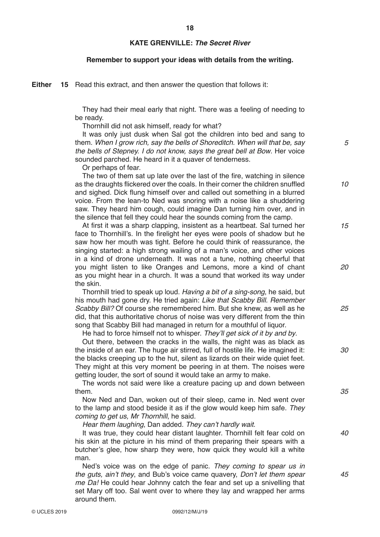 Cambridge IGCSE English - Literature in English (9-1) 0992 2019 May/June Paper 1 · Variant 2 question paper, page 18 of 28