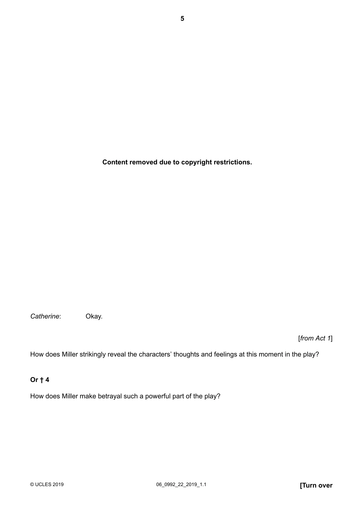 Cambridge IGCSE English - Literature in English (9-1) 0992 2019 May/June Paper 2 · Variant 2 question paper, page 5 of 16