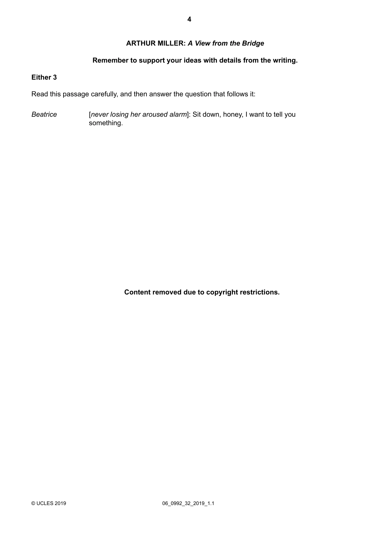 Cambridge IGCSE English - Literature in English (9-1) 0992 2019 May/June Paper 3 · Variant 2 question paper, page 4 of 16