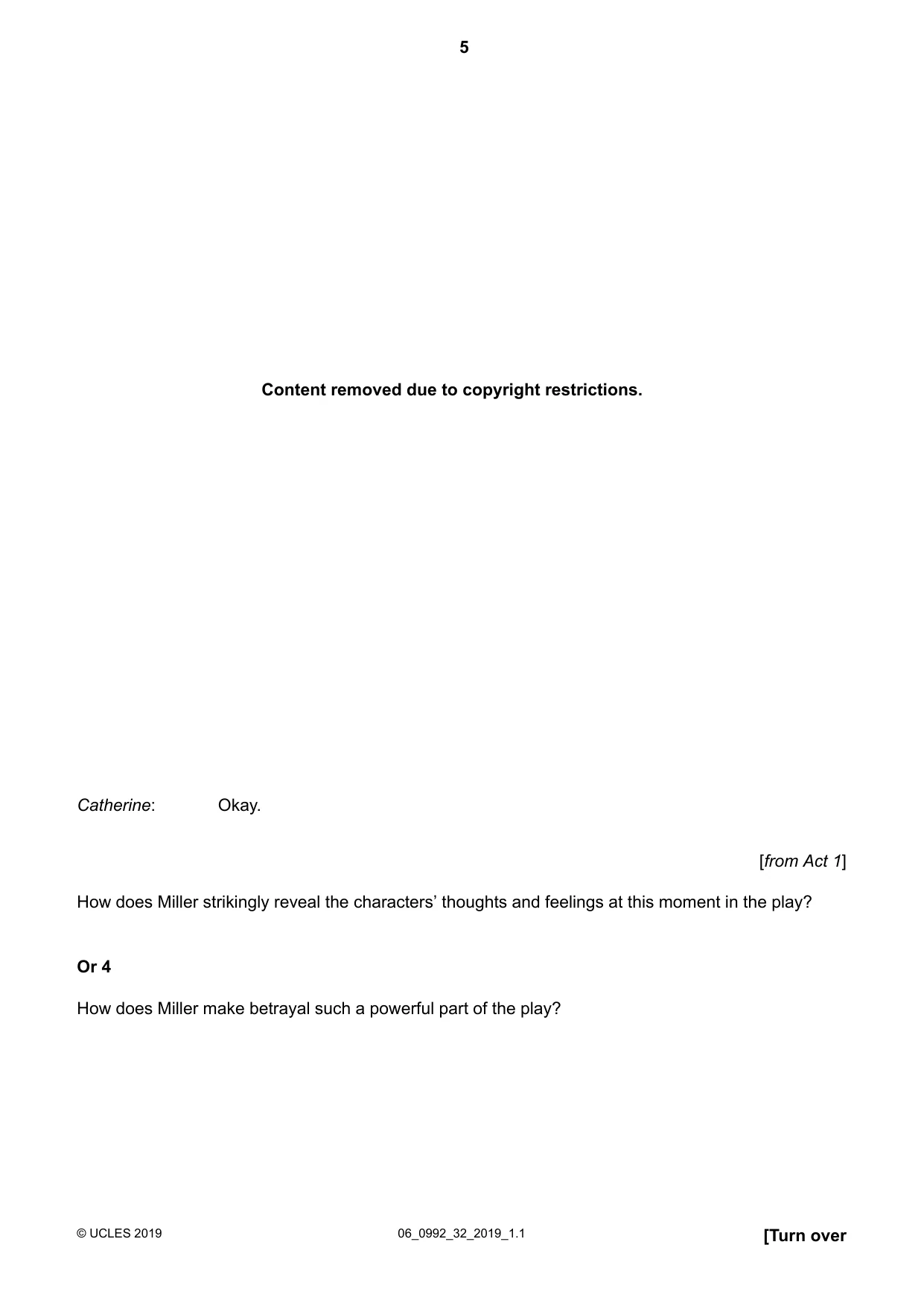 Cambridge IGCSE English - Literature in English (9-1) 0992 2019 May/June Paper 3 · Variant 2 question paper, page 5 of 16