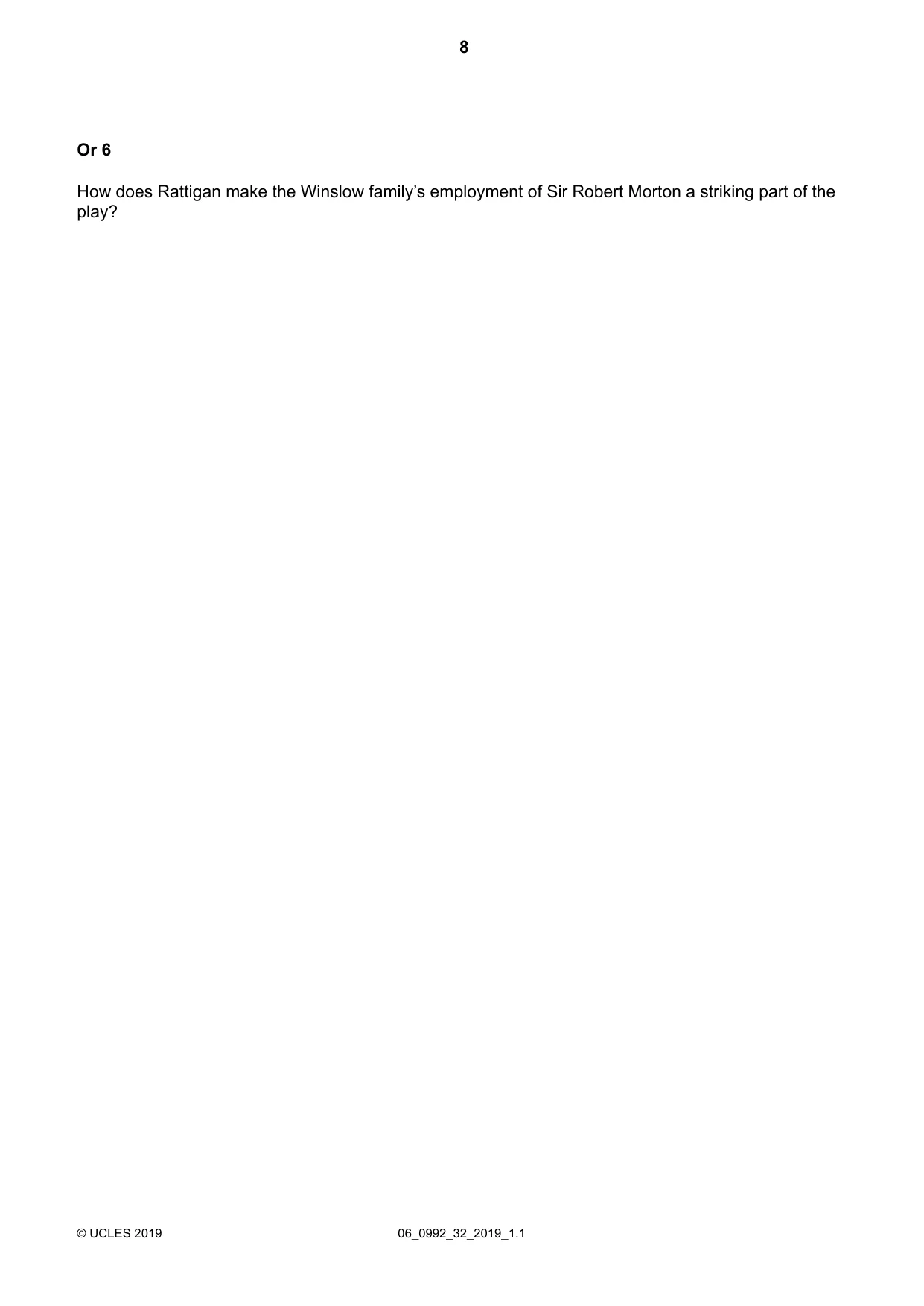 Cambridge IGCSE English - Literature in English (9-1) 0992 2019 May/June Paper 3 · Variant 2 question paper, page 8 of 16