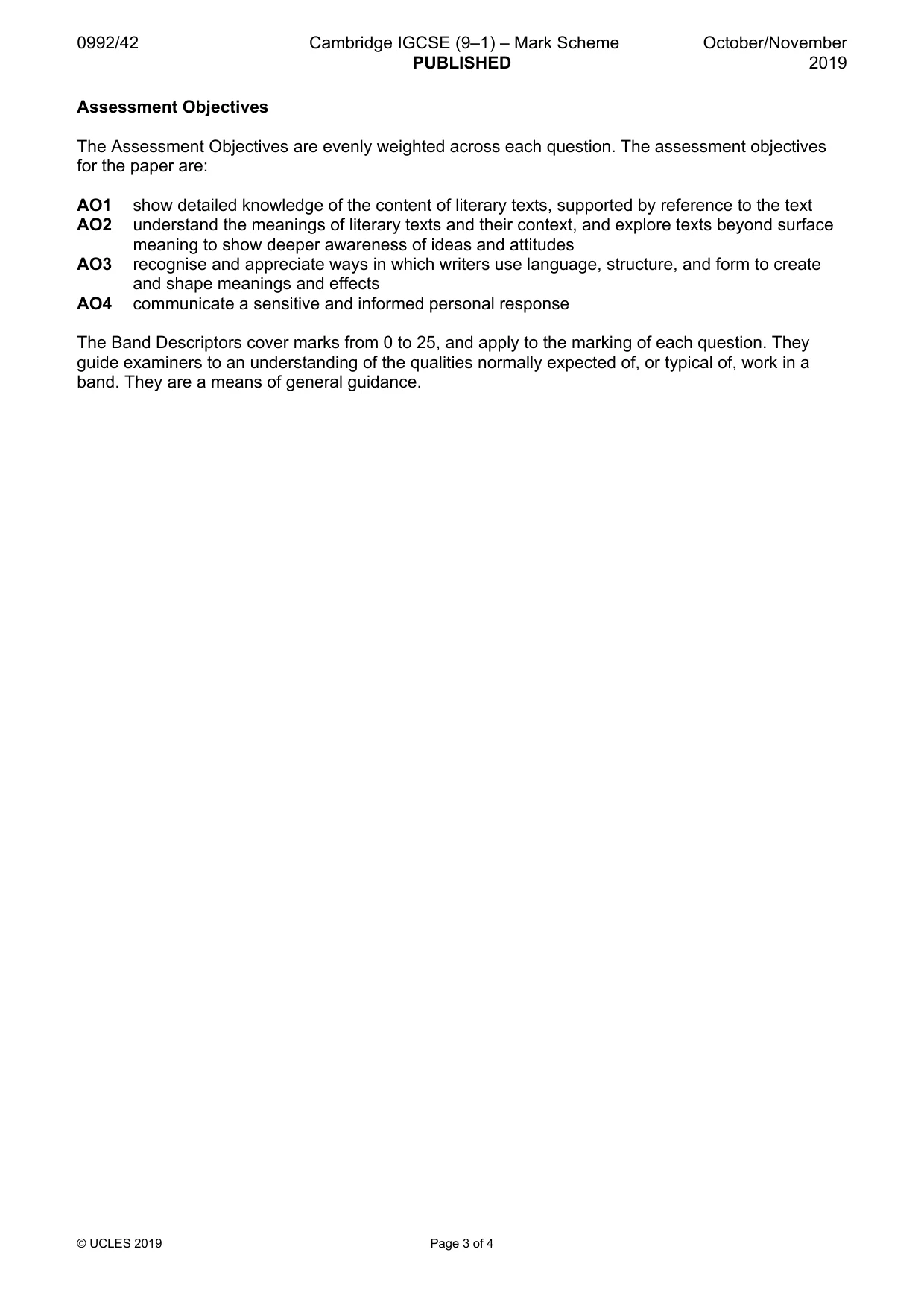 Mark scheme, page 3 of 4