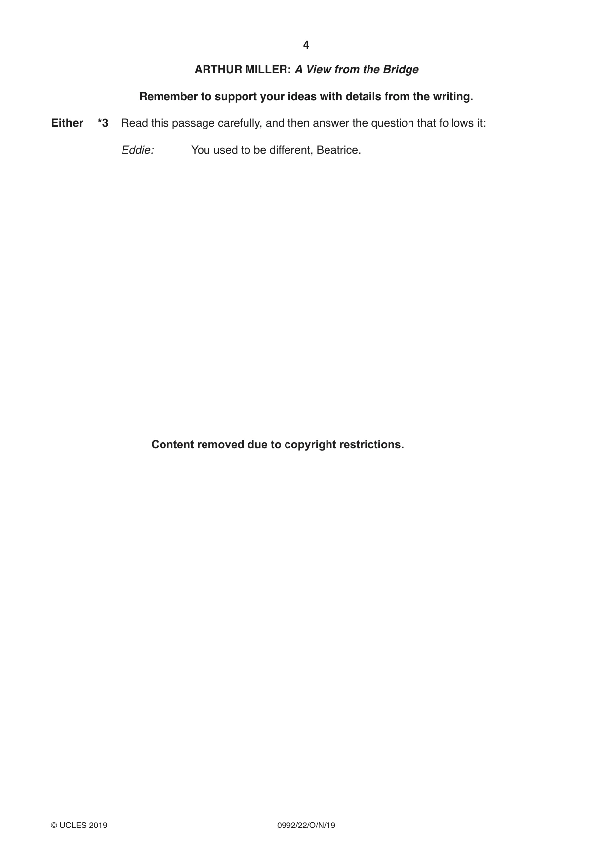 Cambridge IGCSE English - Literature in English (9-1) 0992 2019 Oct/Nov Paper 2 · Variant 2 question paper, page 4 of 12