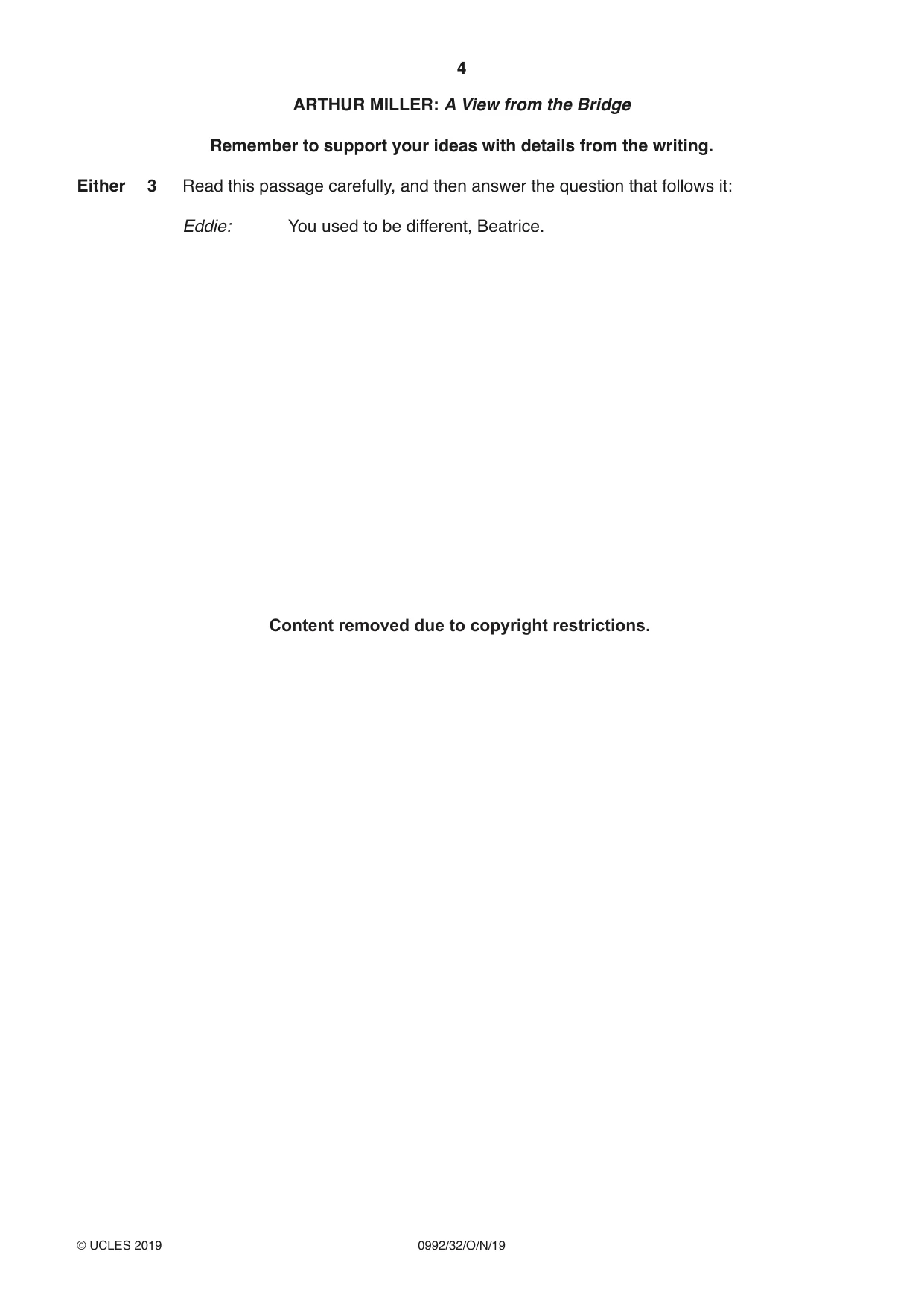 Cambridge IGCSE English - Literature in English (9-1) 0992 2019 Oct/Nov Paper 3 · Variant 2 question paper, page 4 of 12