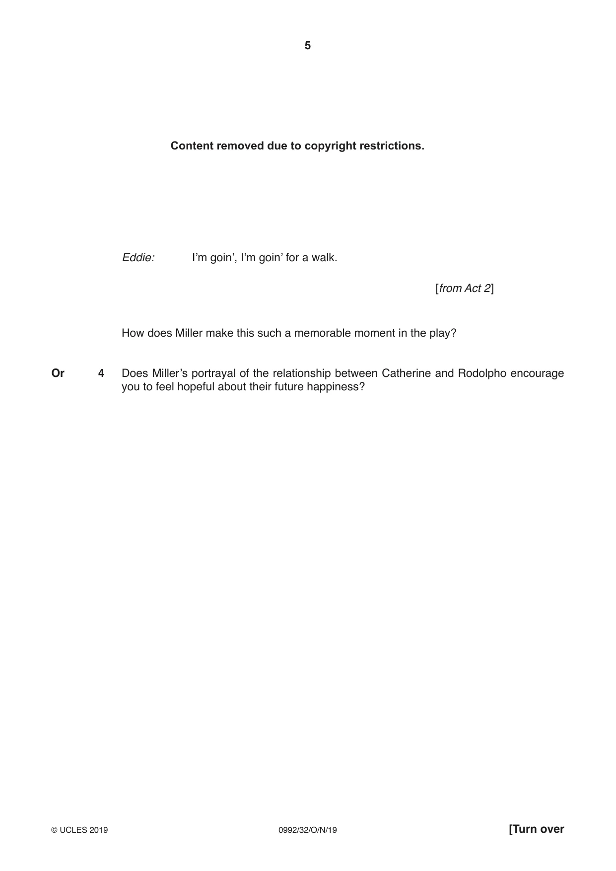 Cambridge IGCSE English - Literature in English (9-1) 0992 2019 Oct/Nov Paper 3 · Variant 2 question paper, page 5 of 12