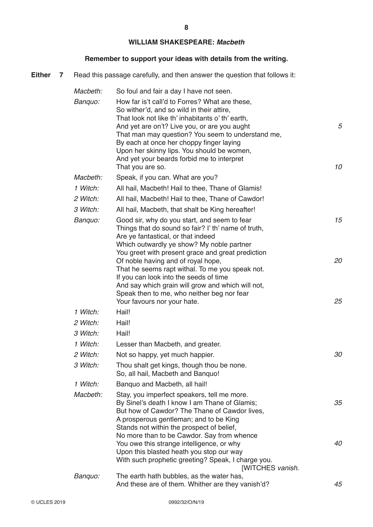 Cambridge IGCSE English - Literature in English (9-1) 0992 2019 Oct/Nov Paper 3 · Variant 2 question paper, page 8 of 12