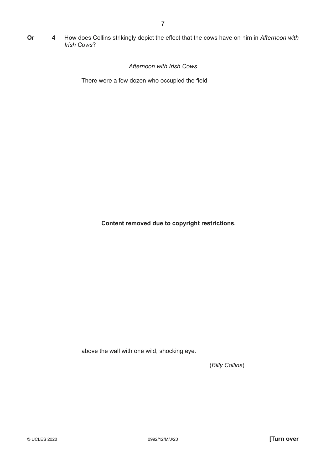 Cambridge IGCSE English - Literature in English (9-1) 0992 2020 May/June Paper 1 · Variant 2 question paper, page 7 of 28