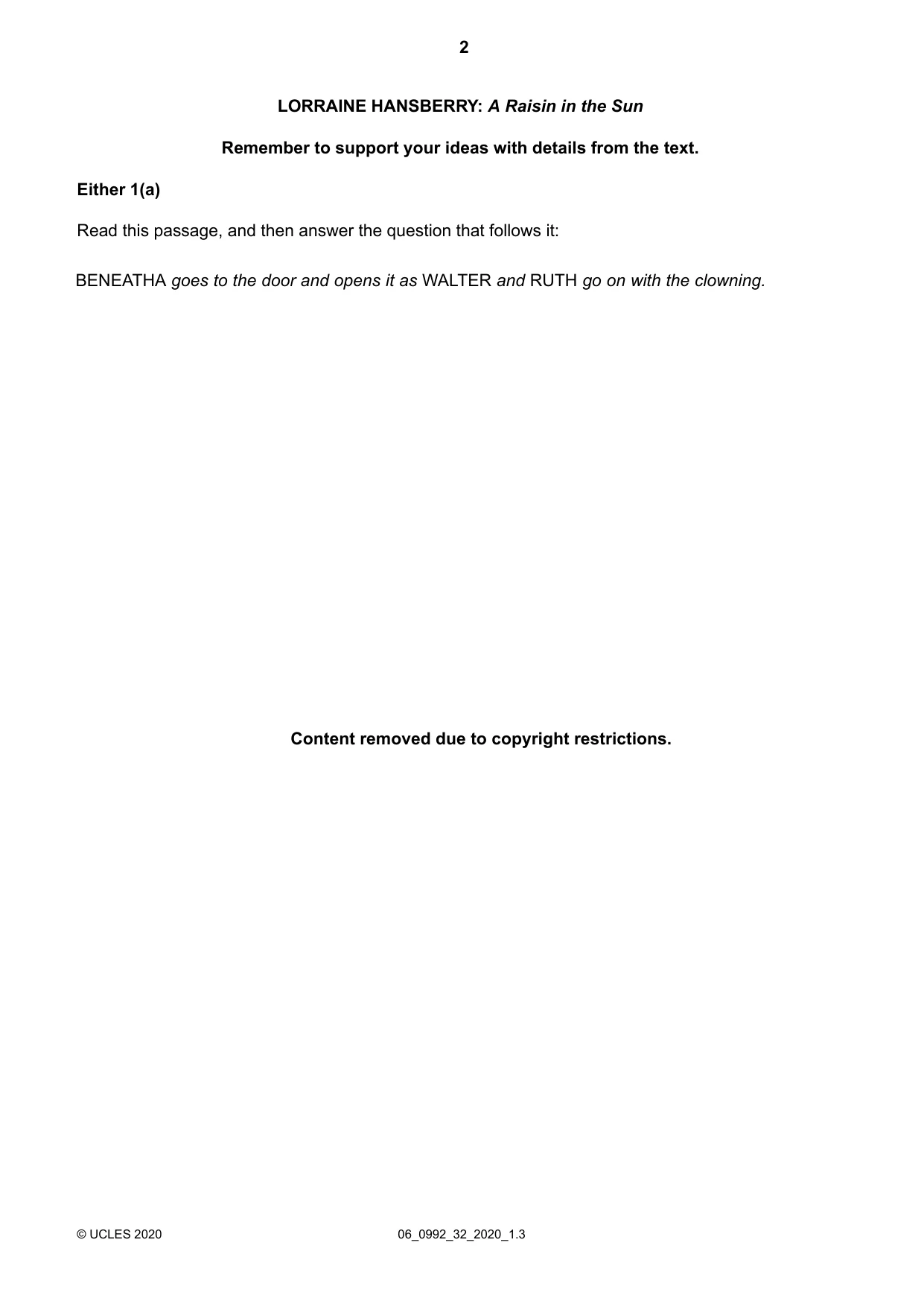 Cambridge IGCSE English - Literature in English (9-1) 0992 2020 May/June Paper 3 · Variant 2 question paper, page 2 of 12