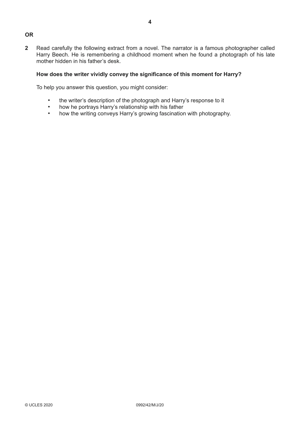 Cambridge IGCSE English - Literature in English (9-1) 0992 2020 May/June Paper 4 · Variant 2 question paper, page 4 of 8