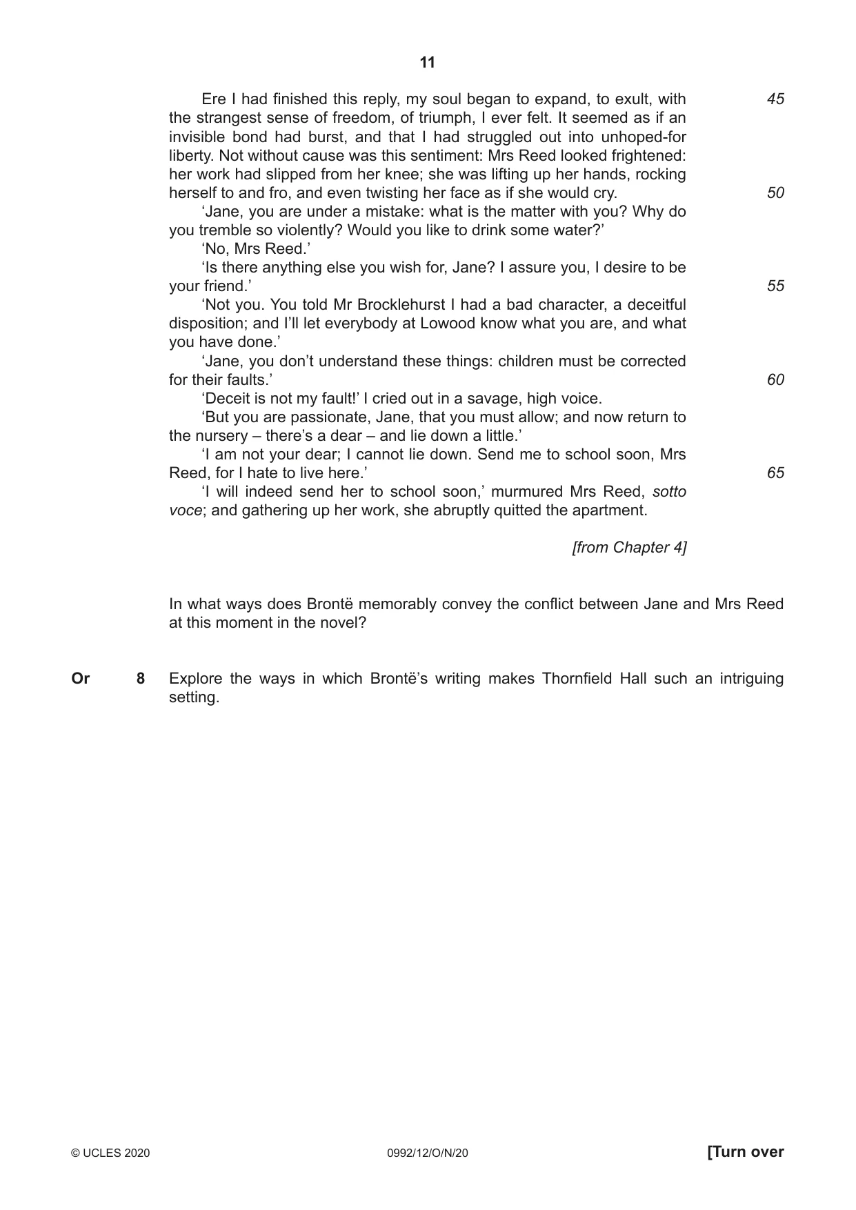 Cambridge IGCSE English - Literature in English (9-1) 0992 2020 Oct/Nov Paper 1 · Variant 2 question paper, page 11 of 28
