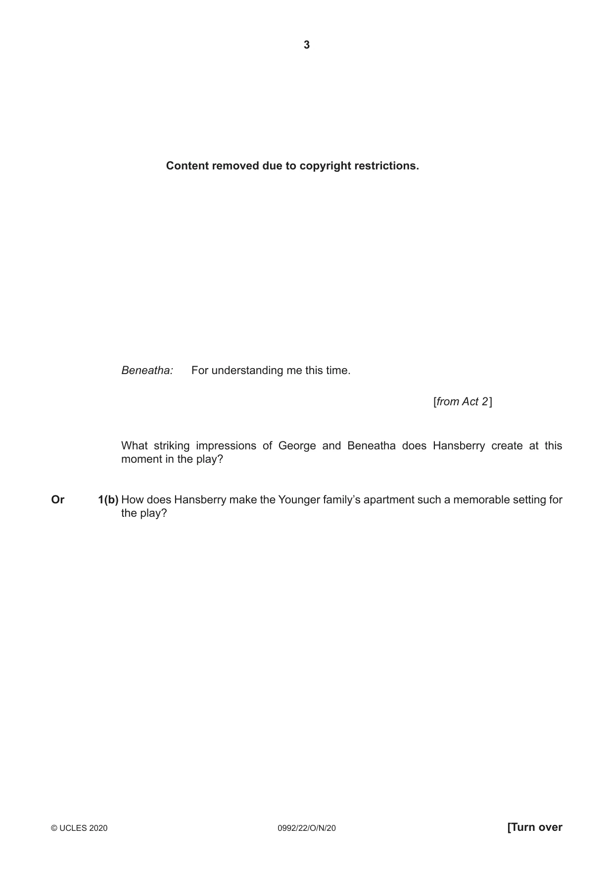 Cambridge IGCSE English - Literature in English (9-1) 0992 2020 Oct/Nov Paper 2 · Variant 2 question paper, page 3 of 12