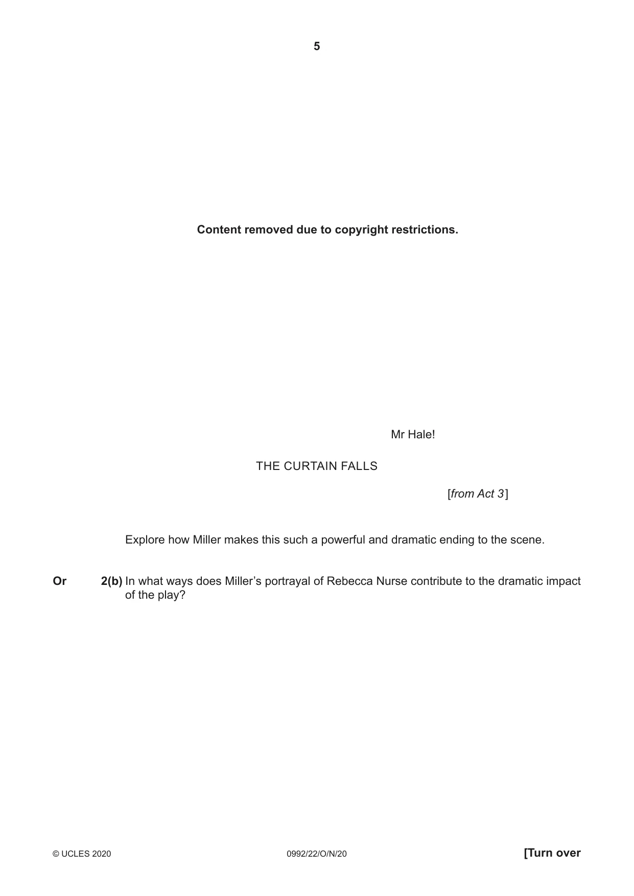 Cambridge IGCSE English - Literature in English (9-1) 0992 2020 Oct/Nov Paper 2 · Variant 2 question paper, page 5 of 12