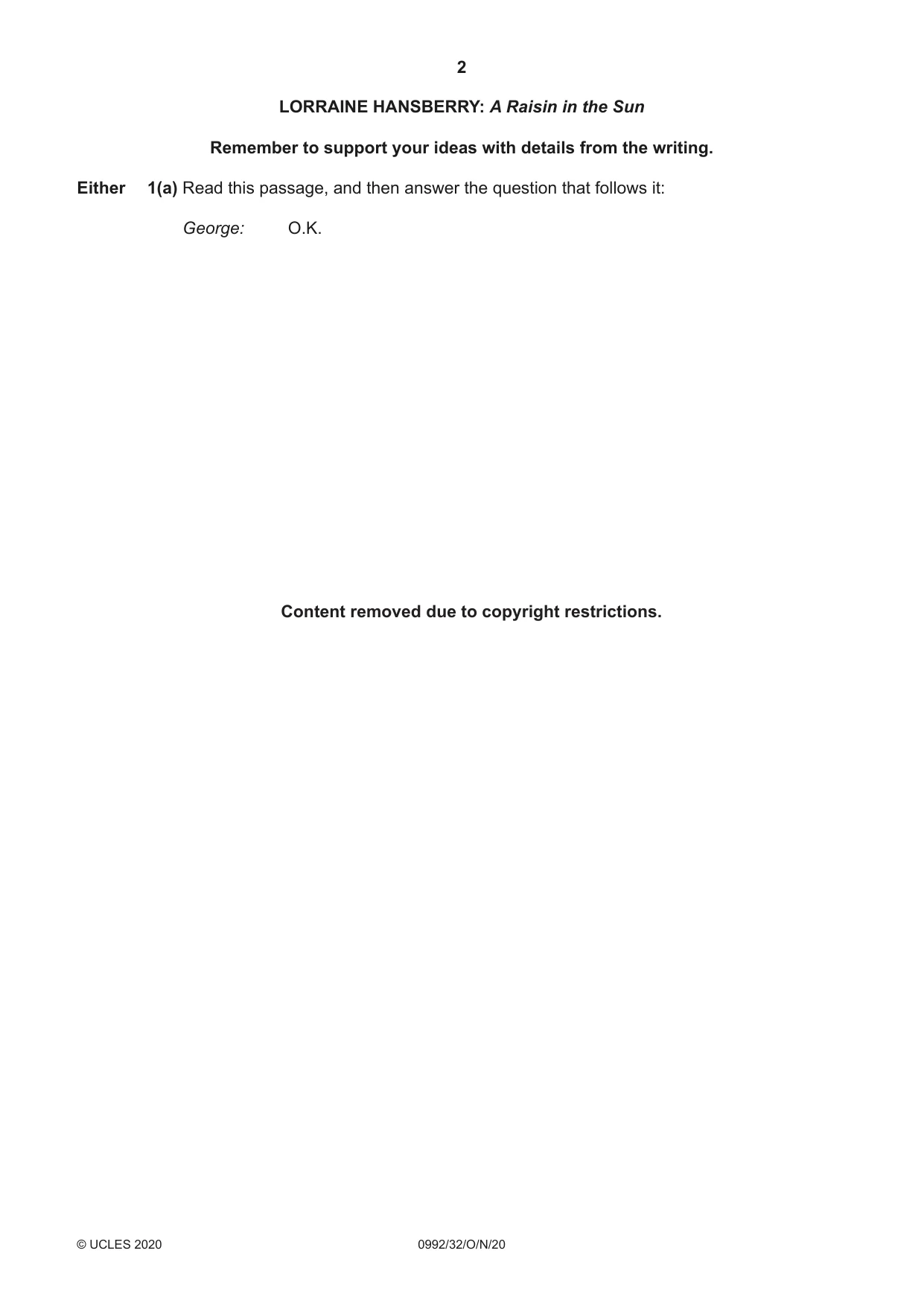 Cambridge IGCSE English - Literature in English (9-1) 0992 2020 Oct/Nov Paper 3 · Variant 2 question paper, page 2 of 12