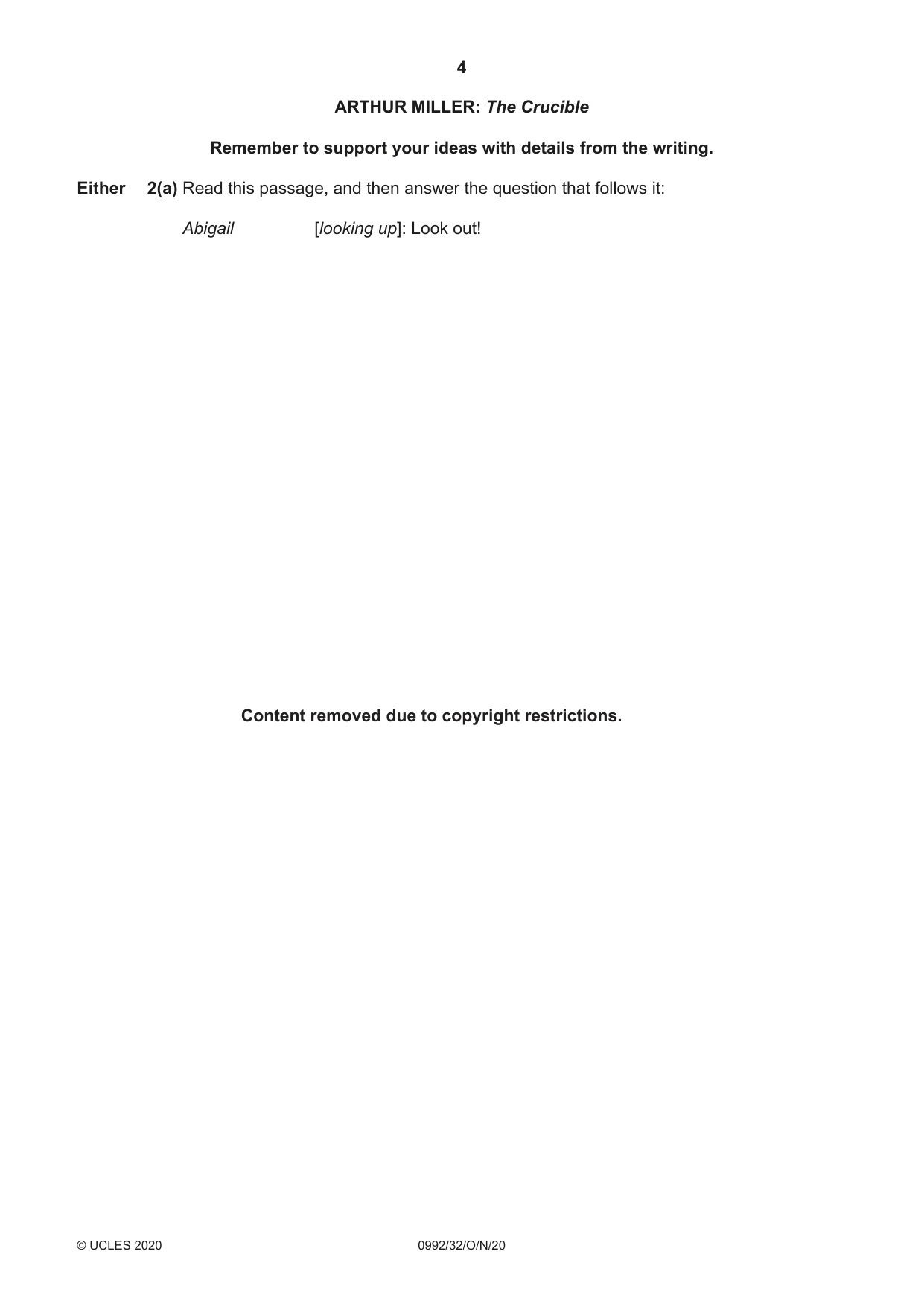 Cambridge IGCSE English - Literature in English (9-1) 0992 2020 Oct/Nov Paper 3 · Variant 2 question paper, page 4 of 12