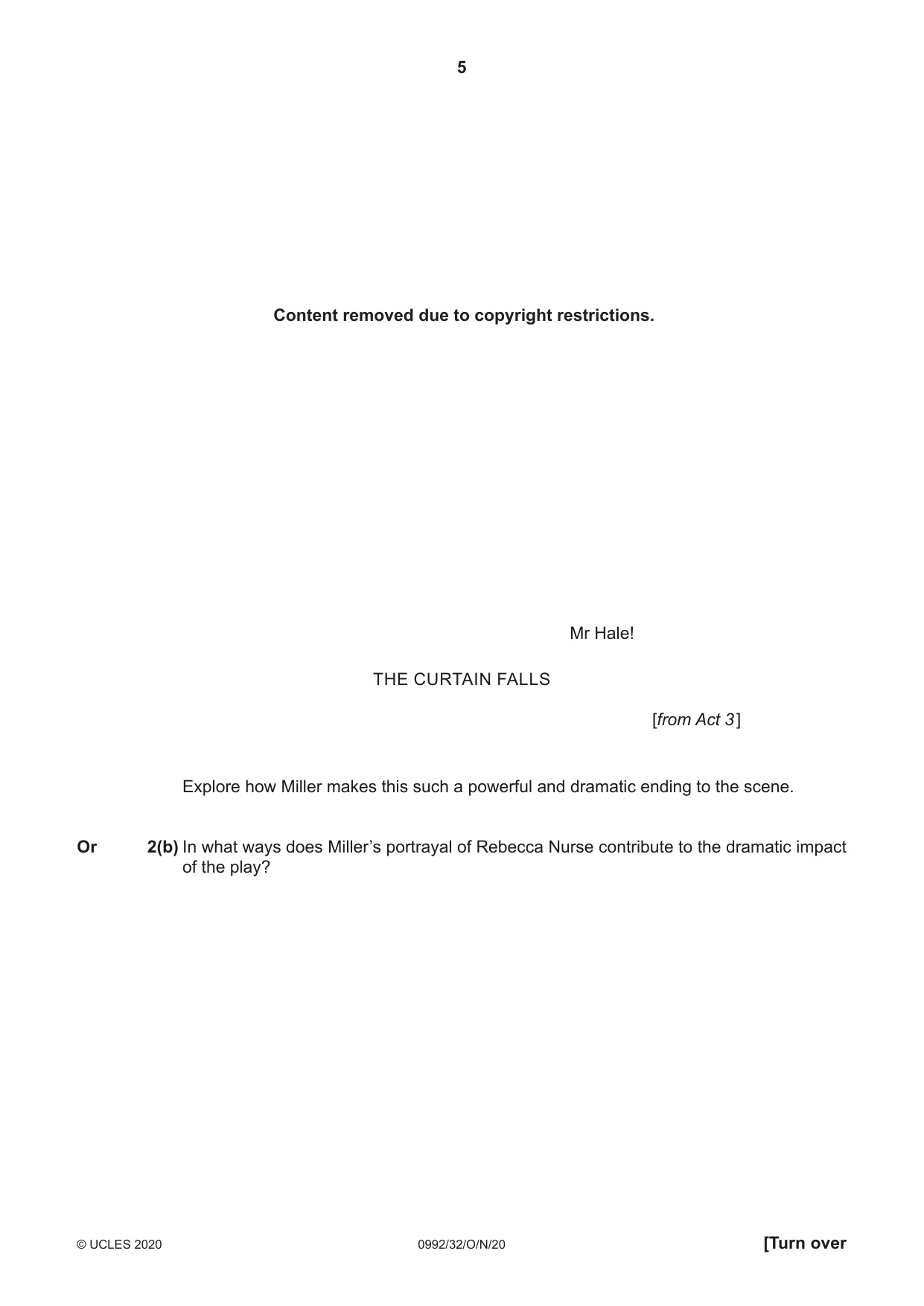 Cambridge IGCSE English - Literature in English (9-1) 0992 2020 Oct/Nov Paper 3 · Variant 2 question paper, page 5 of 12