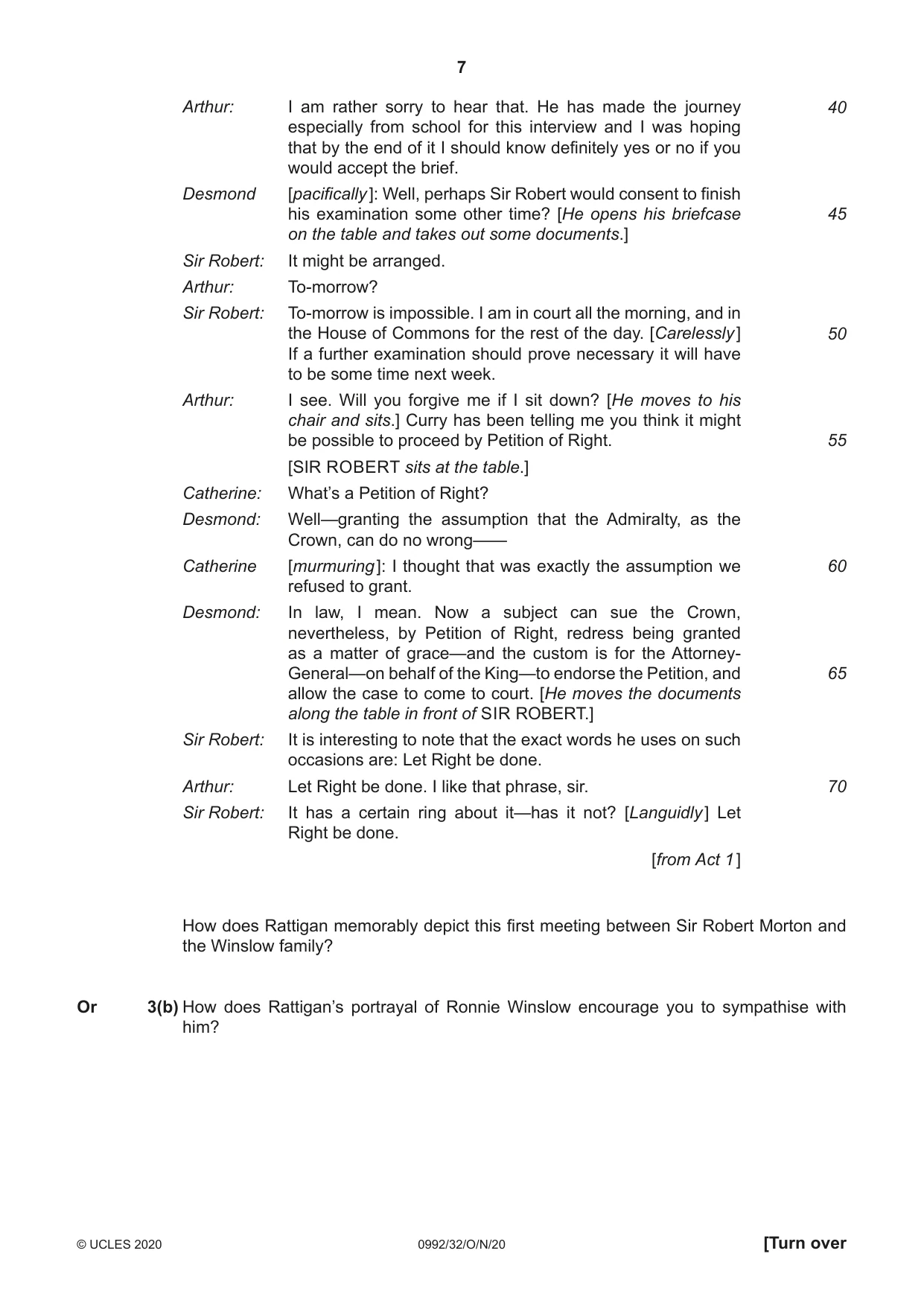 Cambridge IGCSE English - Literature in English (9-1) 0992 2020 Oct/Nov Paper 3 · Variant 2 question paper, page 7 of 12