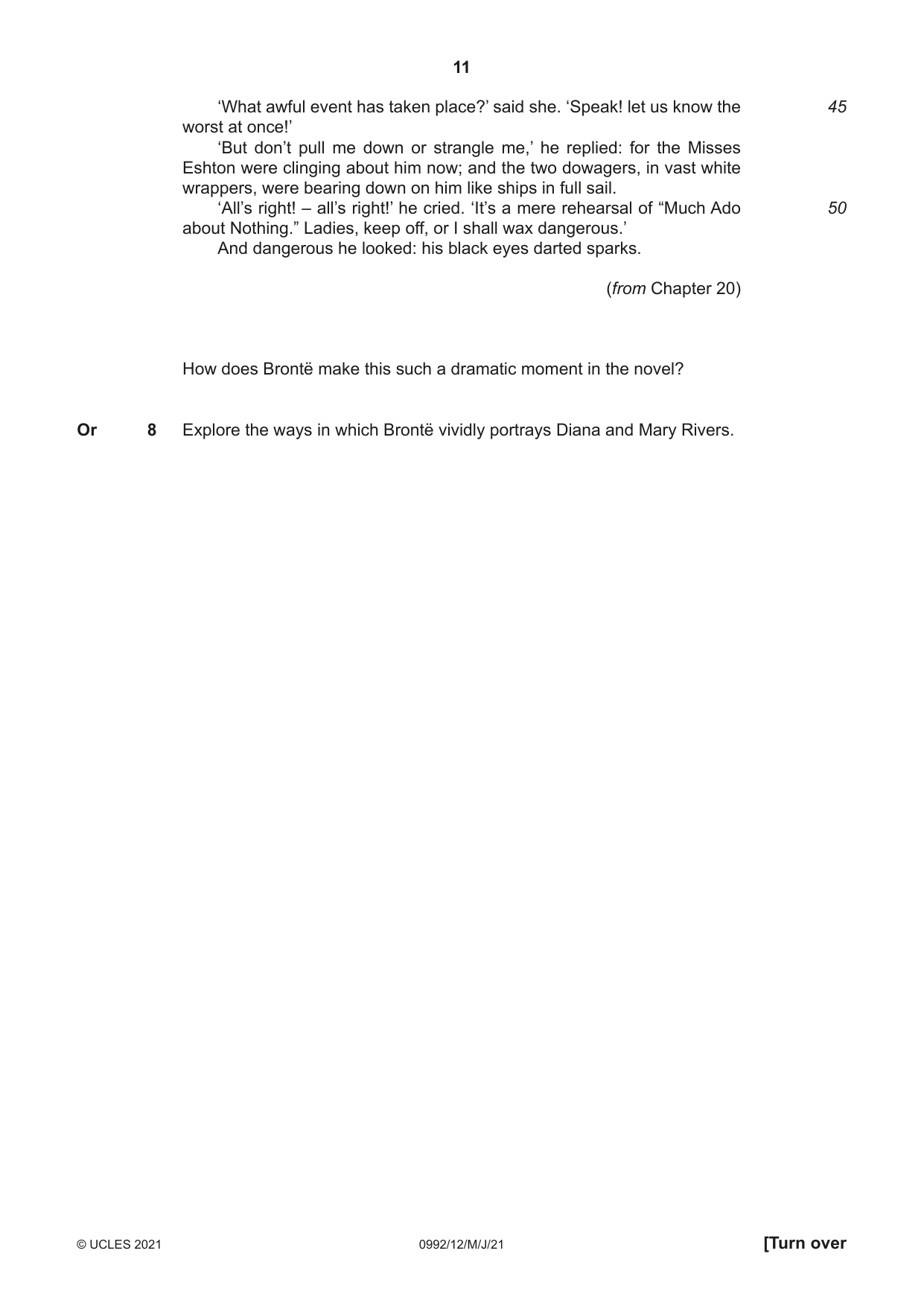 Cambridge IGCSE English - Literature in English (9-1) 0992 2021 May/June Paper 1 · Variant 2 question paper, page 11 of 28