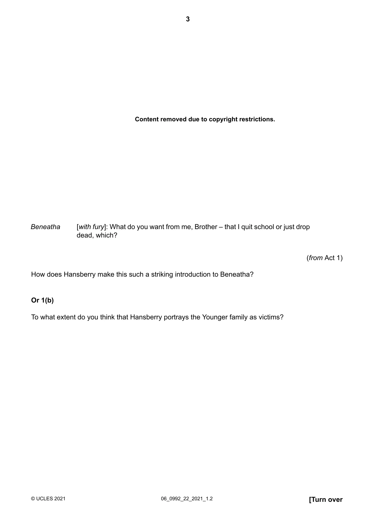 Cambridge IGCSE English - Literature in English (9-1) 0992 2021 May/June Paper 2 · Variant 2 question paper, page 3 of 12
