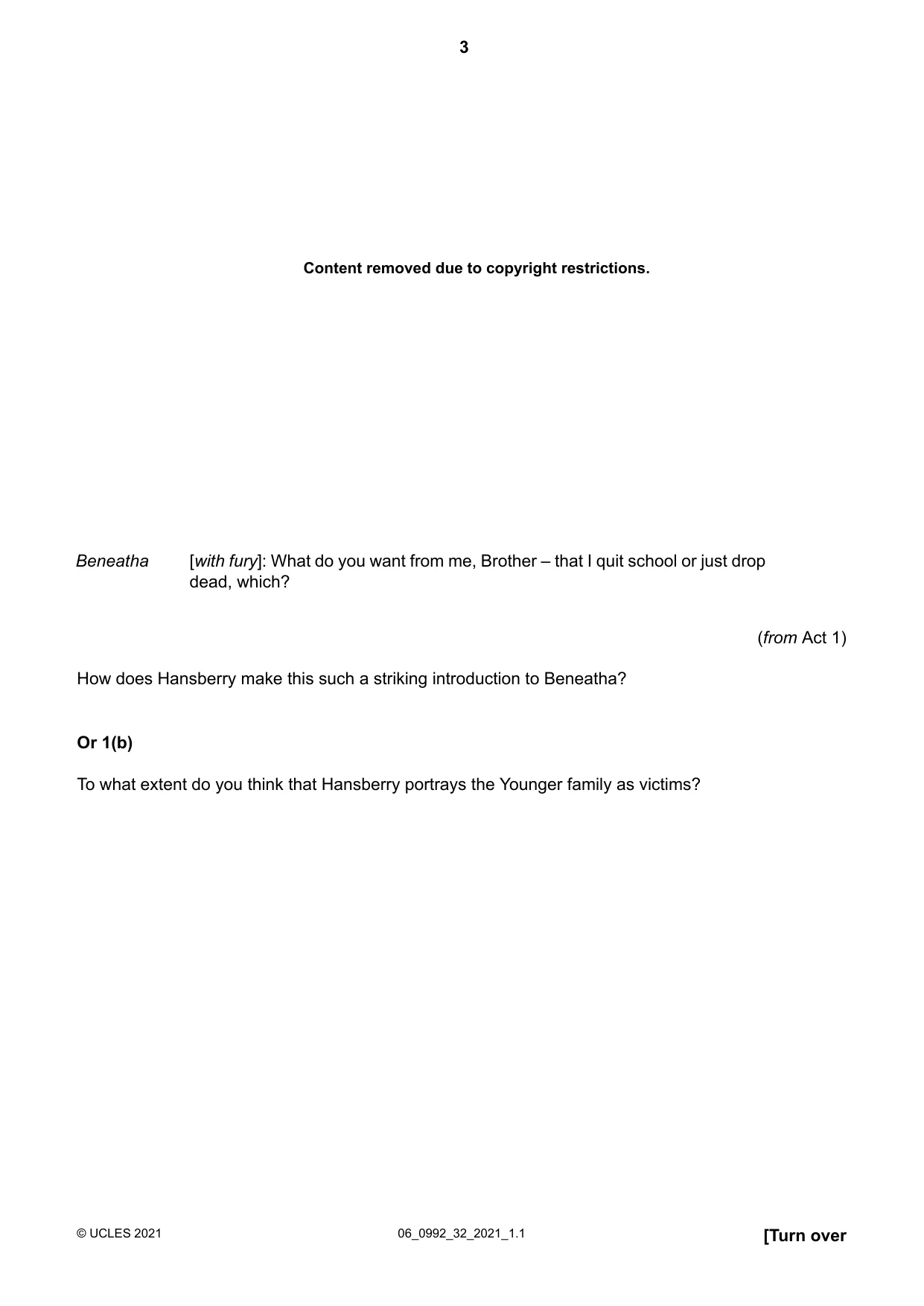 Cambridge IGCSE English - Literature in English (9-1) 0992 2021 May/June Paper 3 · Variant 2 question paper, page 3 of 12