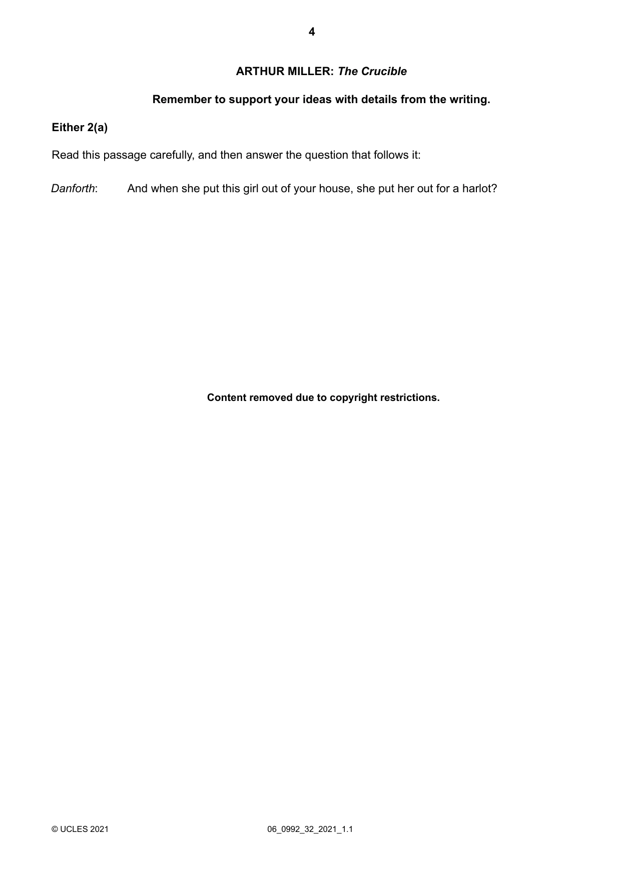 Cambridge IGCSE English - Literature in English (9-1) 0992 2021 May/June Paper 3 · Variant 2 question paper, page 4 of 12