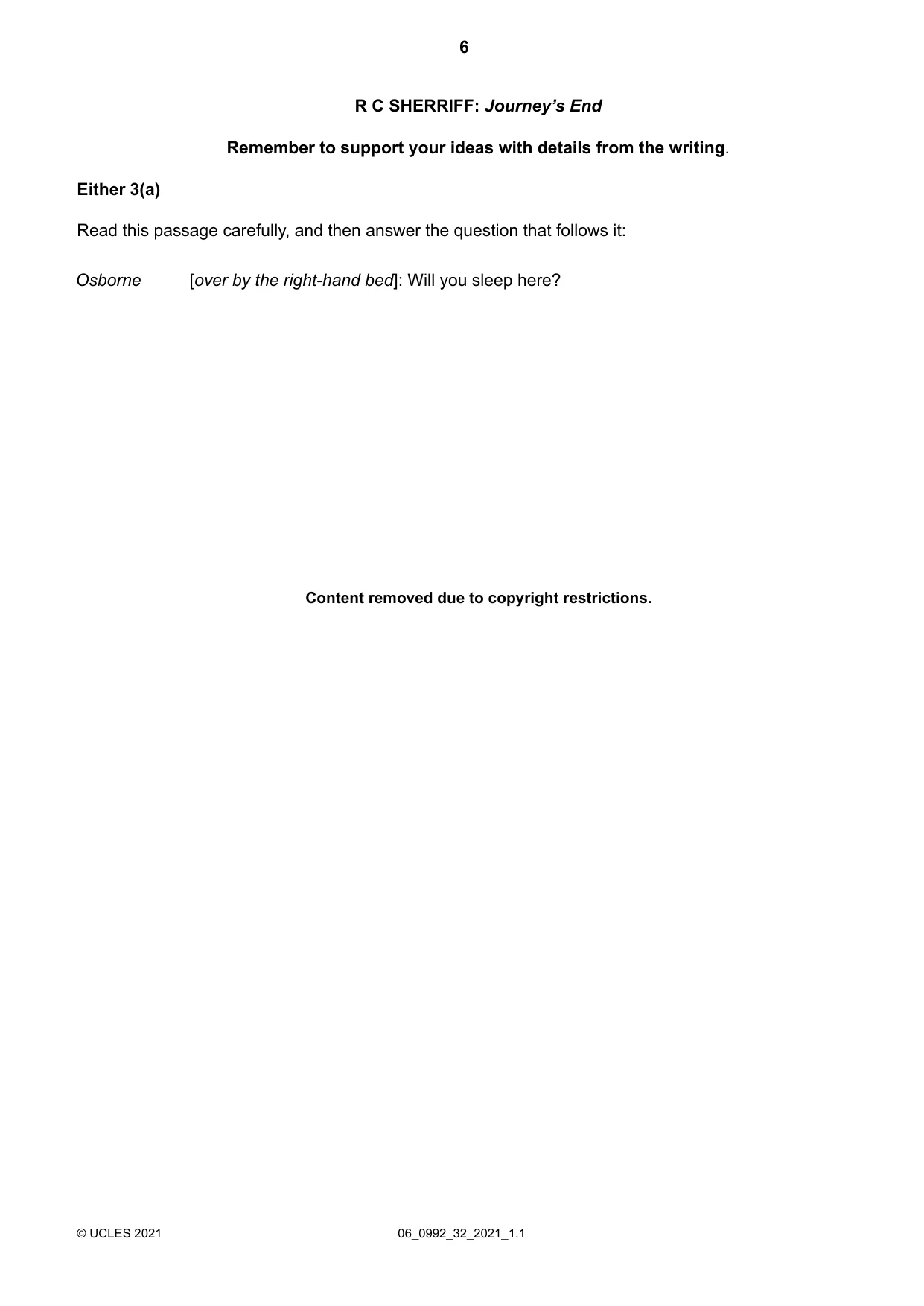 Cambridge IGCSE English - Literature in English (9-1) 0992 2021 May/June Paper 3 · Variant 2 question paper, page 6 of 12