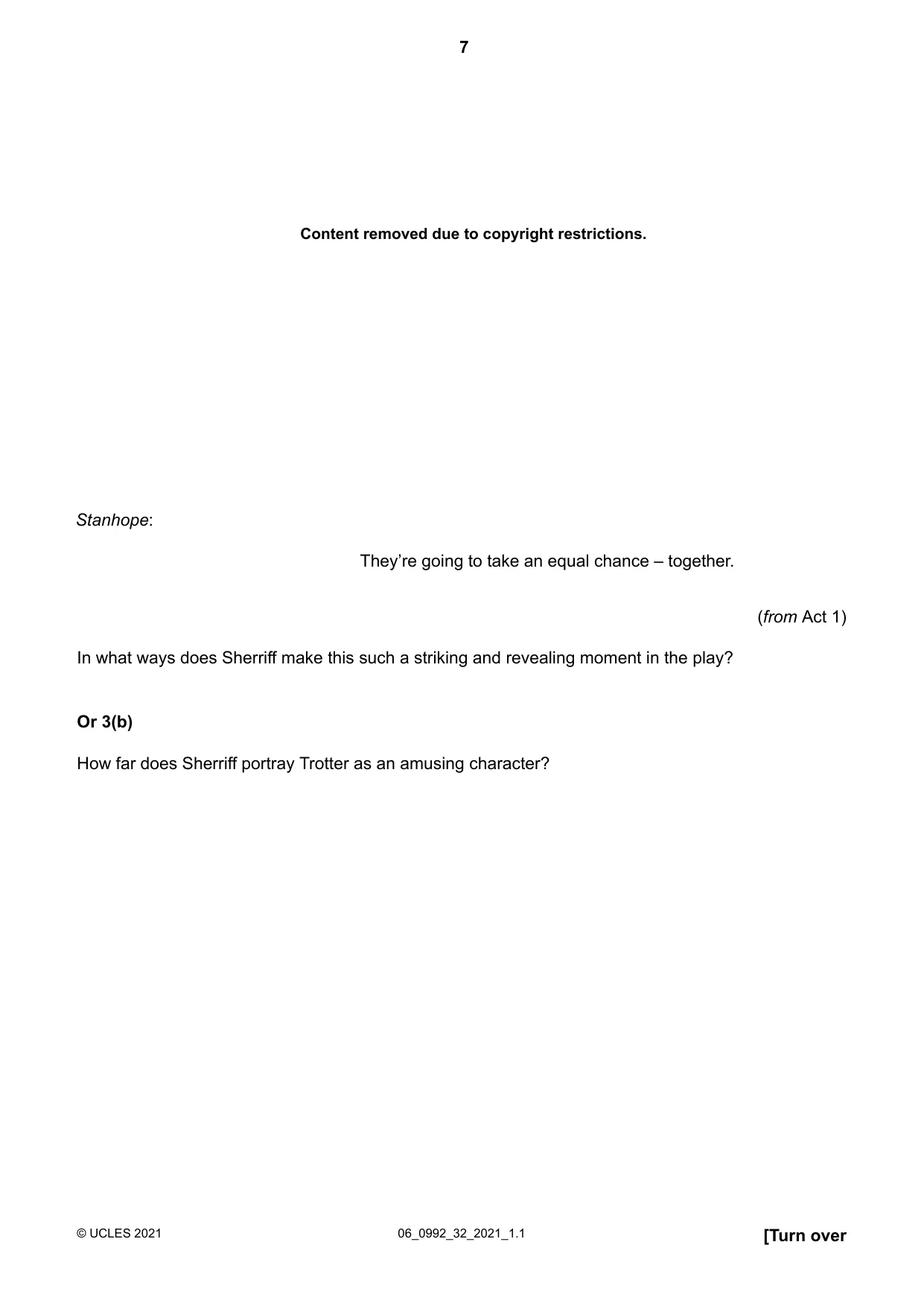 Cambridge IGCSE English - Literature in English (9-1) 0992 2021 May/June Paper 3 · Variant 2 question paper, page 7 of 12