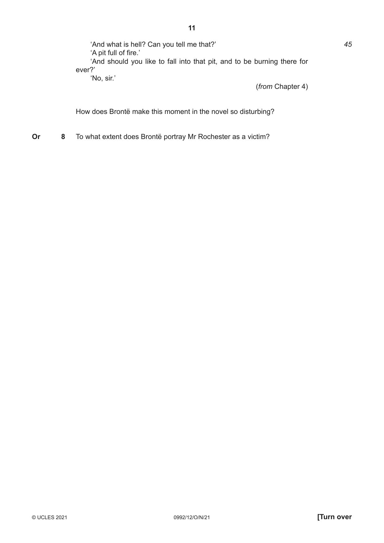 Cambridge IGCSE English - Literature in English (9-1) 0992 2021 Oct/Nov Paper 1 · Variant 2 question paper, page 11 of 28