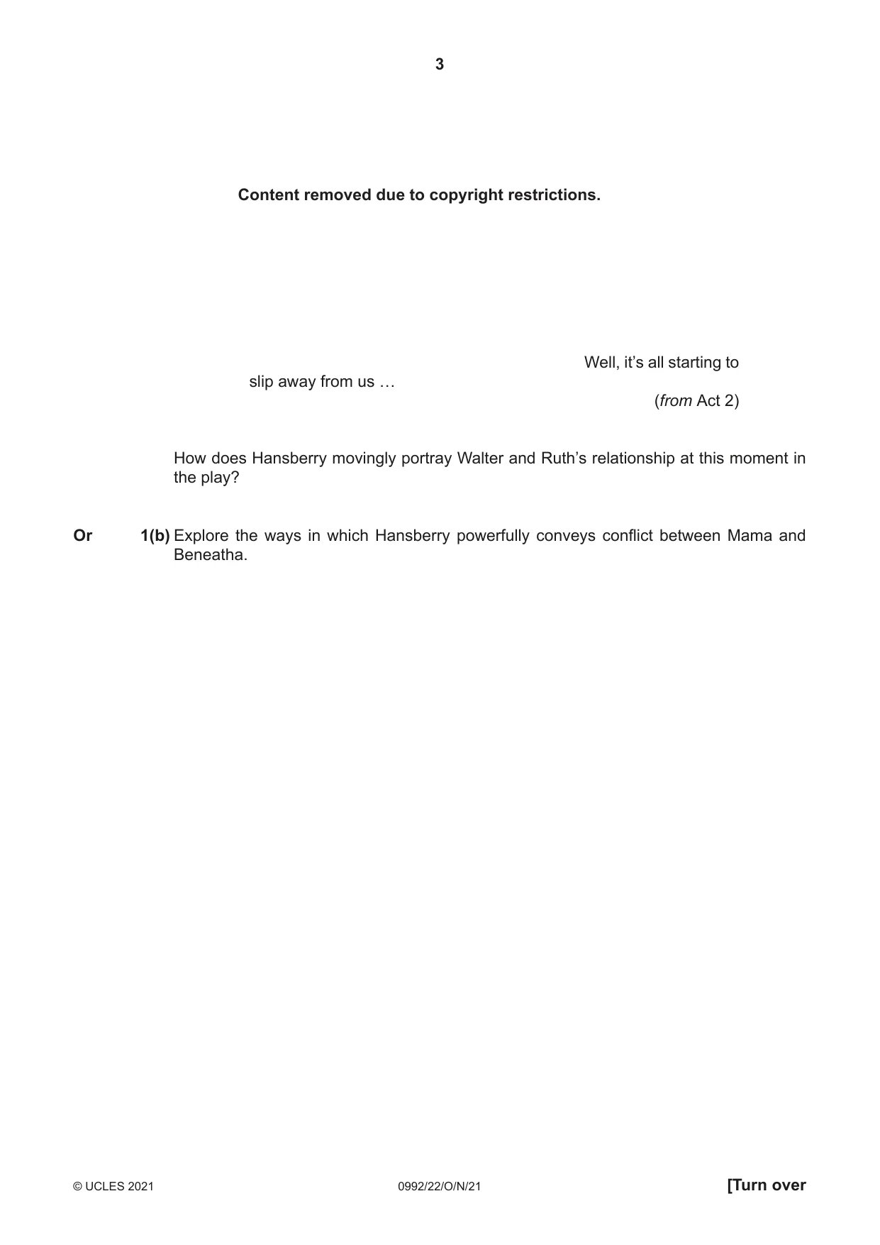 Cambridge IGCSE English - Literature in English (9-1) 0992 2021 Oct/Nov Paper 2 · Variant 2 question paper, page 3 of 12