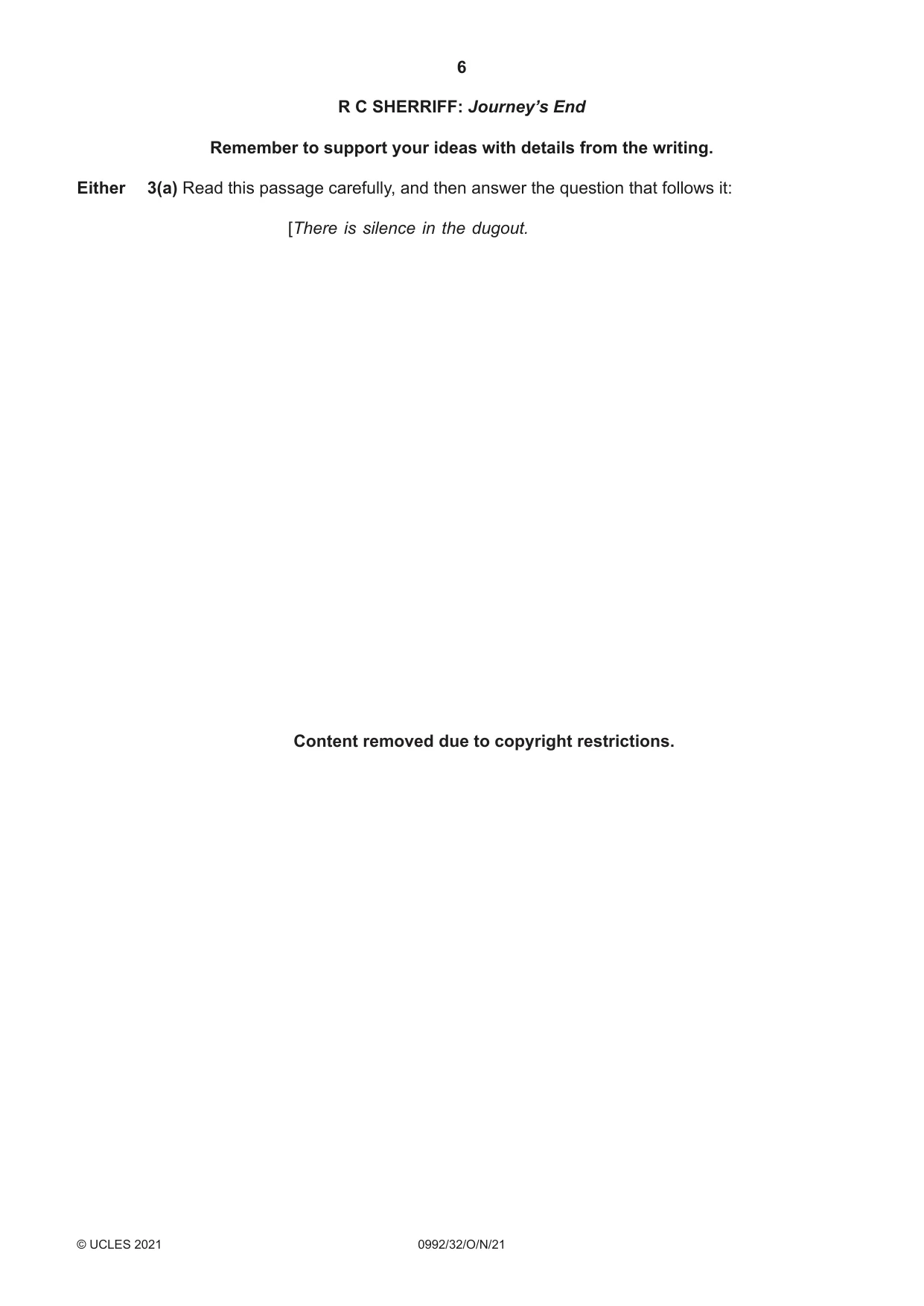 Cambridge IGCSE English - Literature in English (9-1) 0992 2021 Oct/Nov Paper 3 · Variant 2 question paper, page 6 of 12
