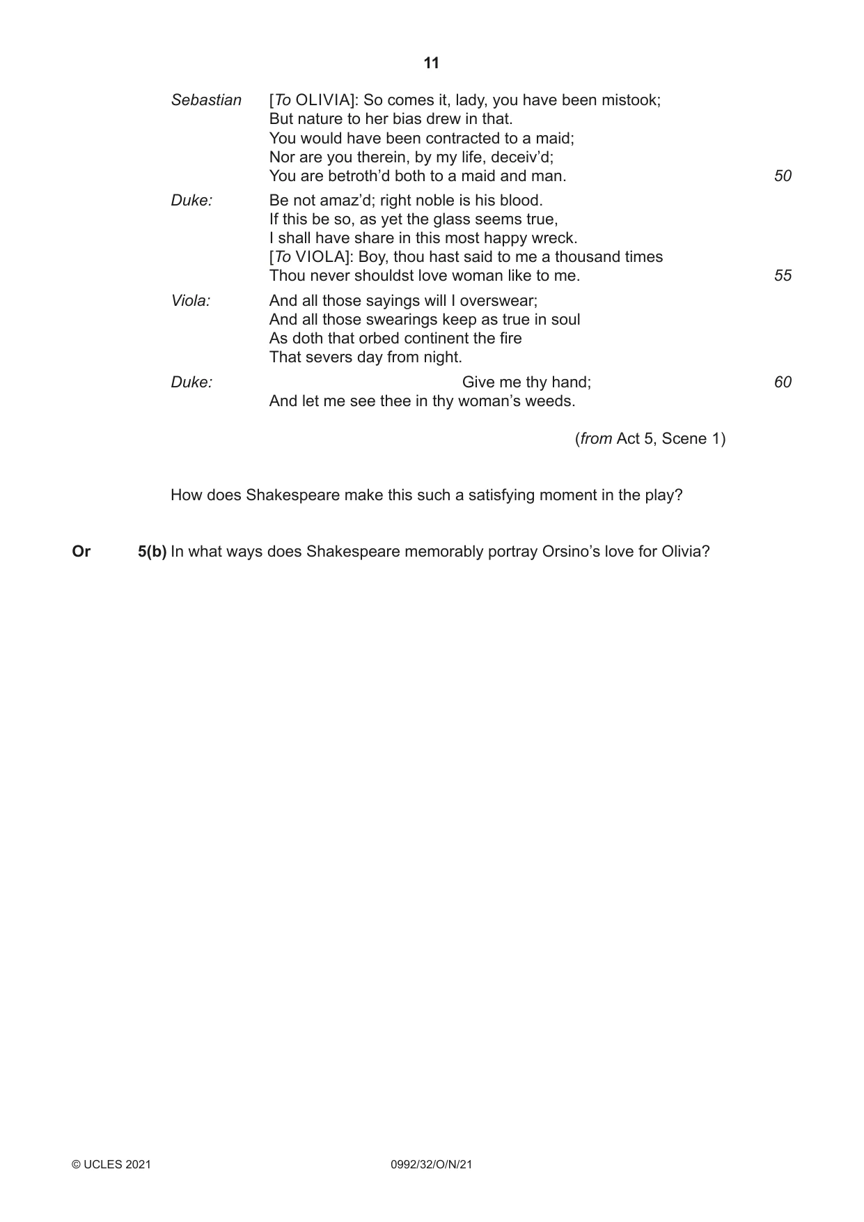 Cambridge IGCSE English - Literature in English (9-1) 0992 2021 Oct/Nov Paper 3 · Variant 2 question paper, page 11 of 12