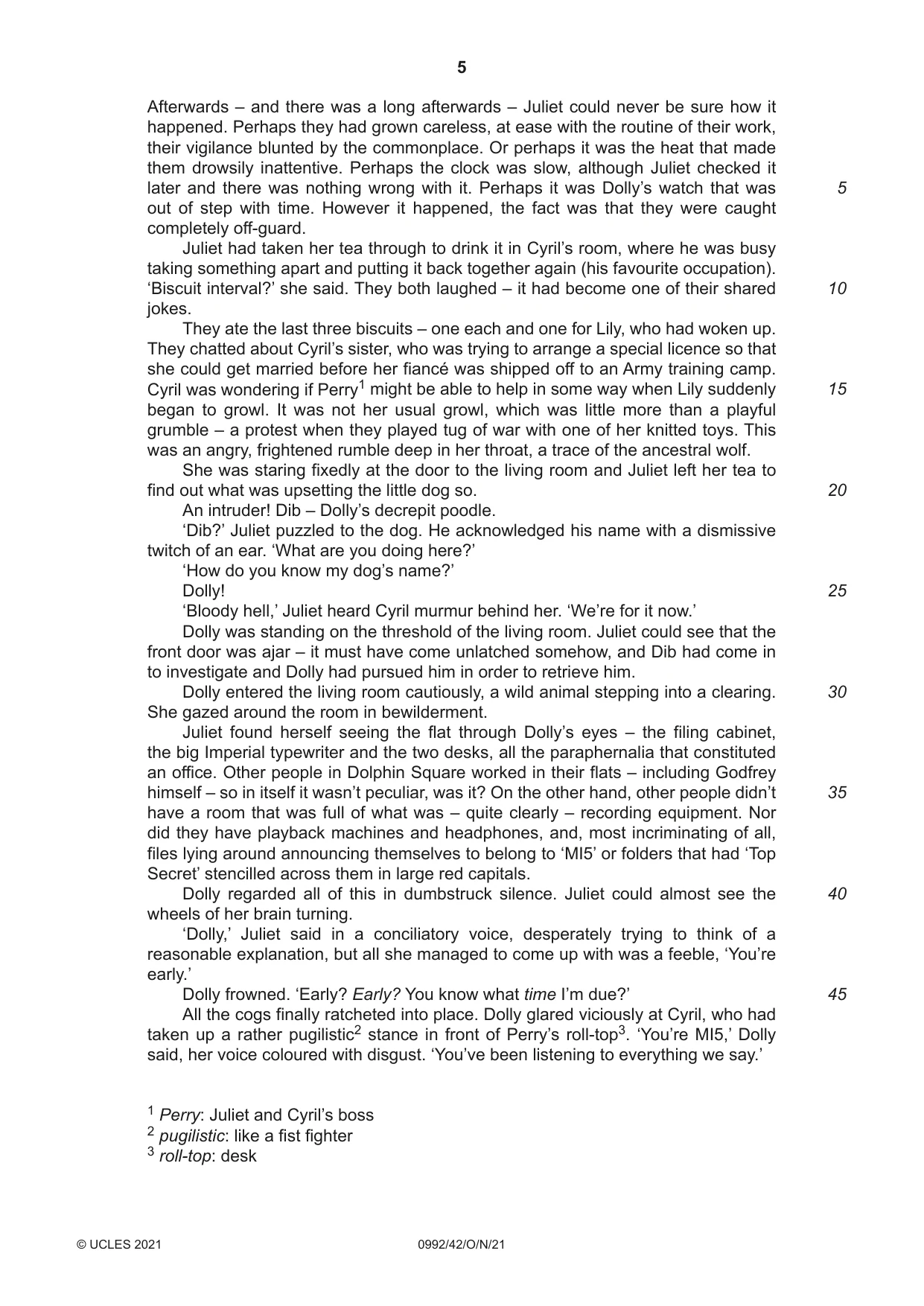 Cambridge IGCSE English - Literature in English (9-1) 0992 2021 Oct/Nov Paper 4 · Variant 2 question paper, page 5 of 8