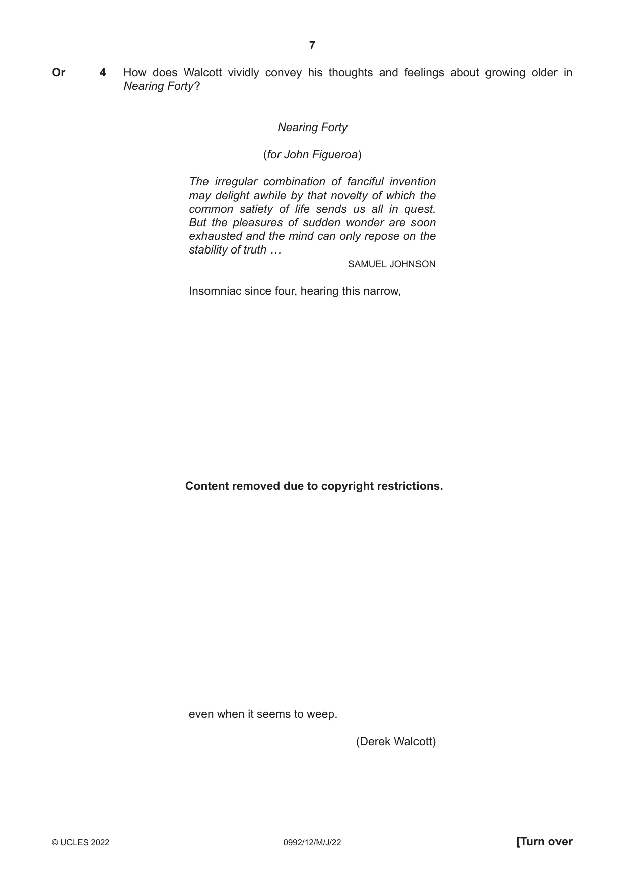 Cambridge IGCSE English - Literature in English (9-1) 0992 2022 May/June Paper 1 · Variant 2 question paper, page 7 of 28