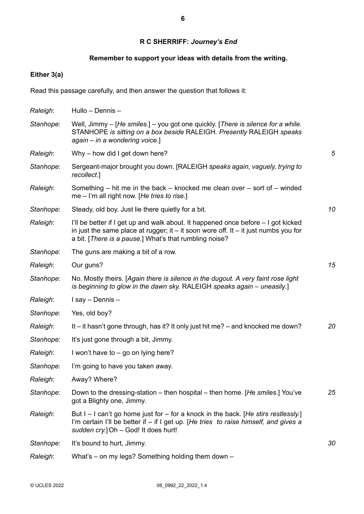 Cambridge IGCSE English - Literature in English (9-1) 0992 2022 May/June Paper 2 · Variant 2 question paper, page 6 of 12