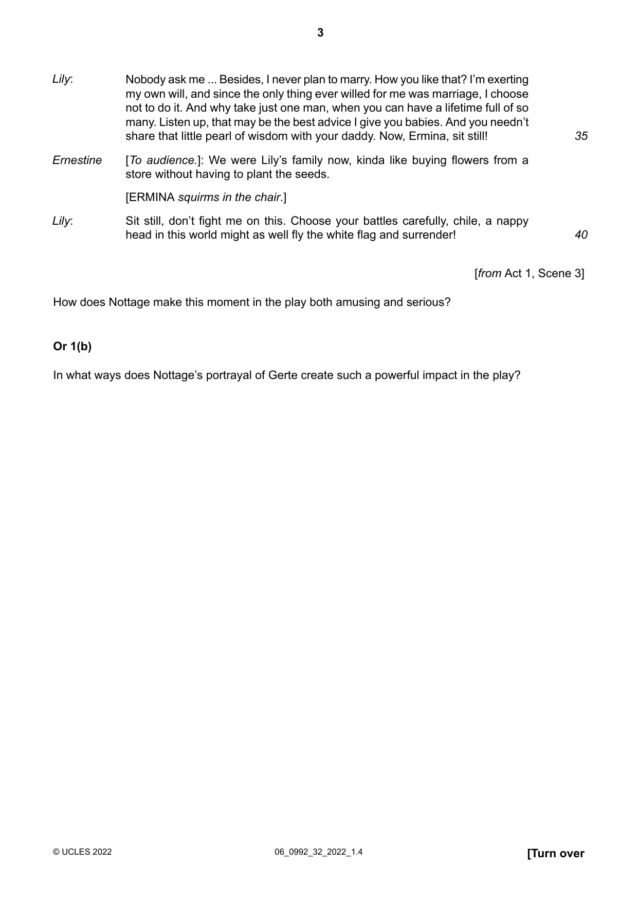 Cambridge IGCSE English - Literature in English (9-1) 0992 2022 May/June Paper 3 · Variant 2 question paper, page 3 of 12
